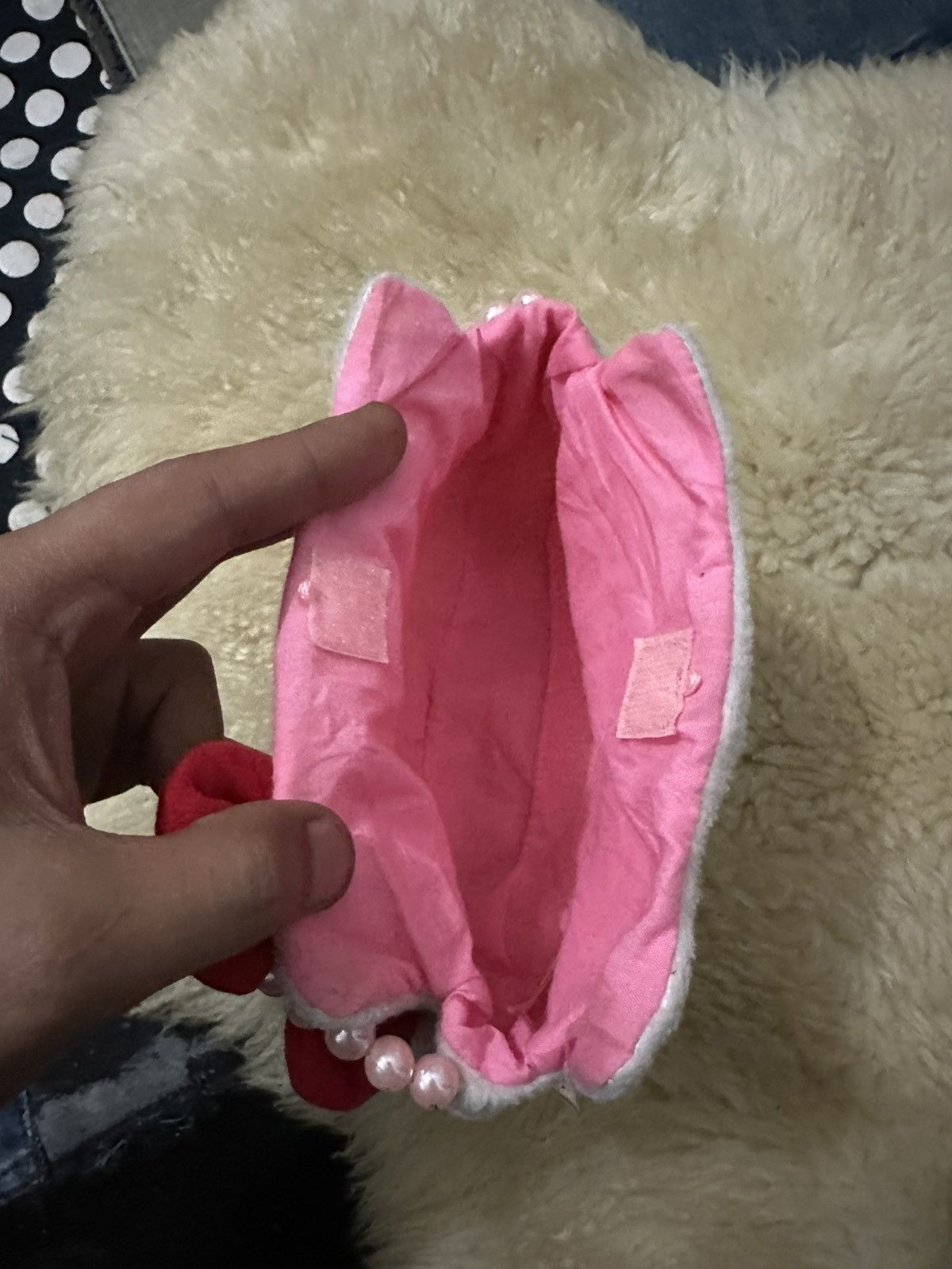 Cartoon Network Cute Hello Kitty Mini Handbag Nice Design Pearl Handle Size ONE SIZE - 5 Thumbnail