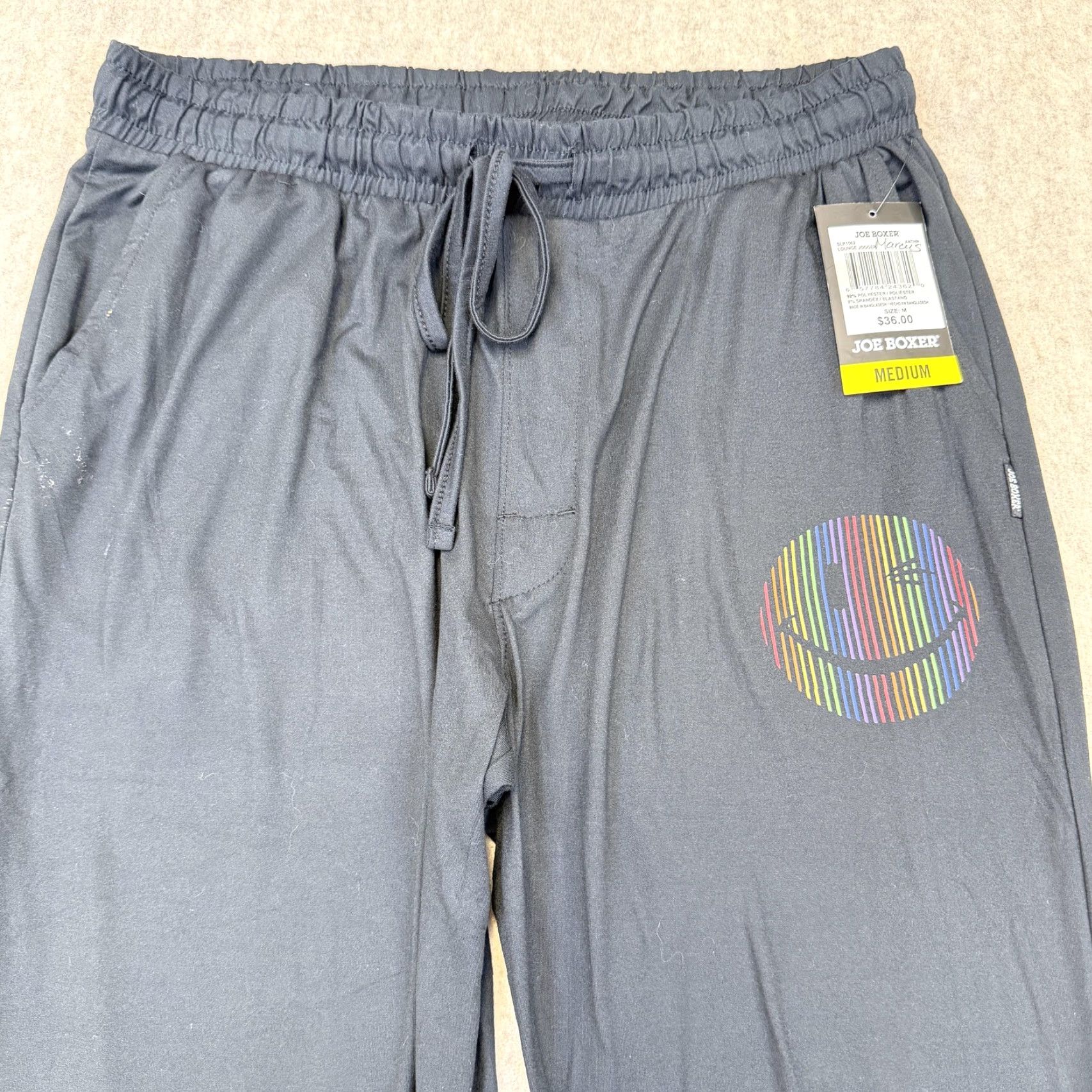 Joe Boxer Joe Boxer Lounge Pants Mens Medium Gray Smiley Face Emoji Jogger Sleepwear Size US 31 - 2 Thumbnail