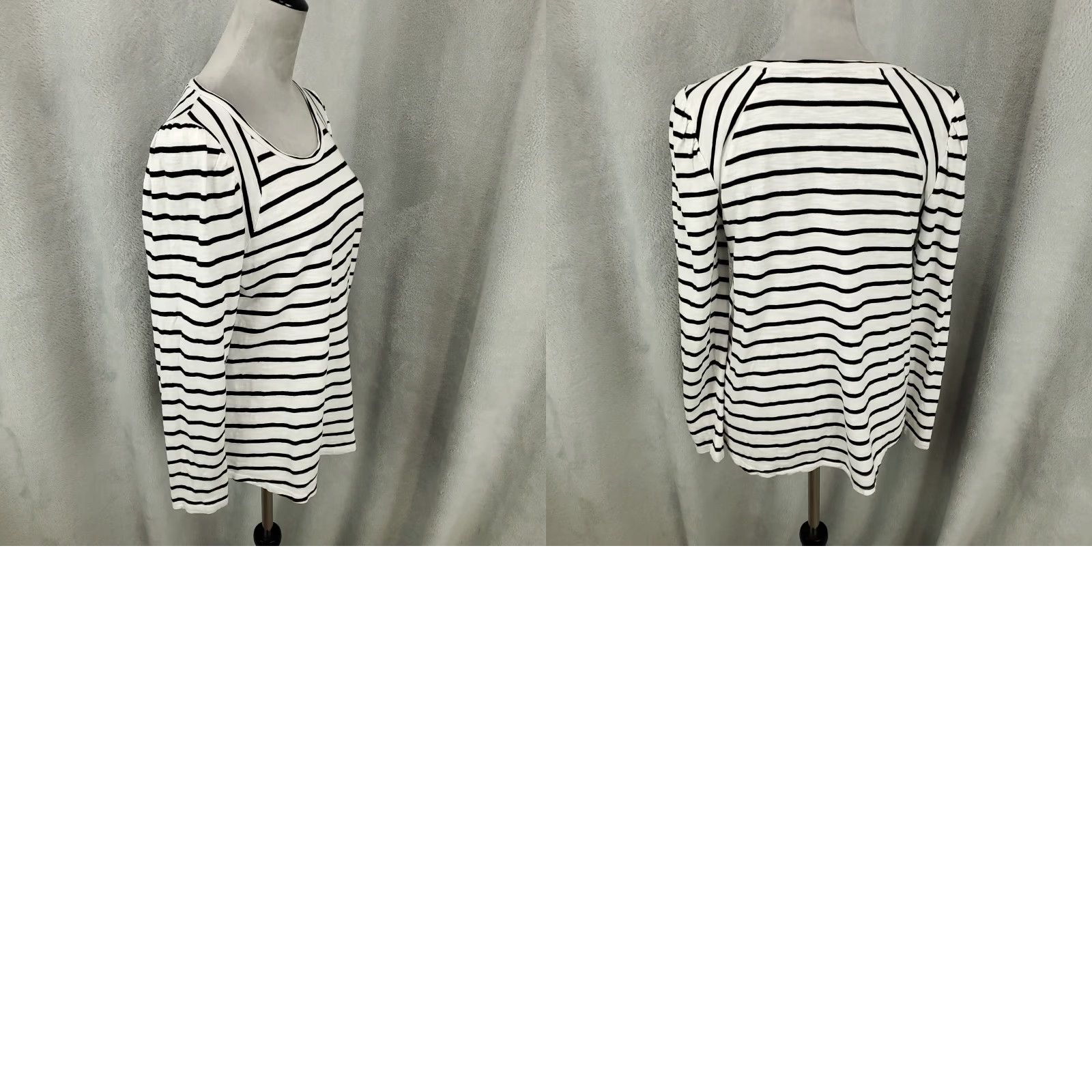 Vintage Chicos Blouse Womens Medium Black White Striped Stretchy Lightweight Tee Shirt Size M / US 6-8 / IT 42-44 - 8 Thumbnail
