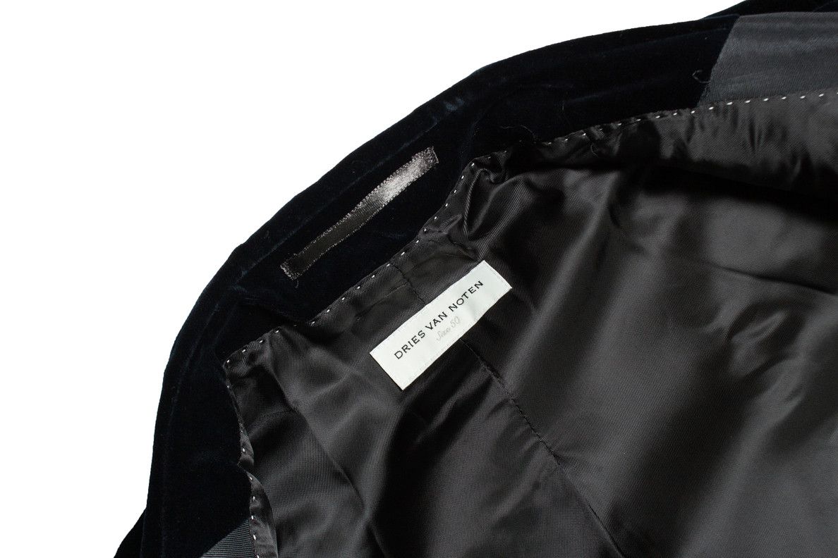 Dries Van Noten Dries van Noten, Navy blue velvet blazer Size 50R - 5 Thumbnail