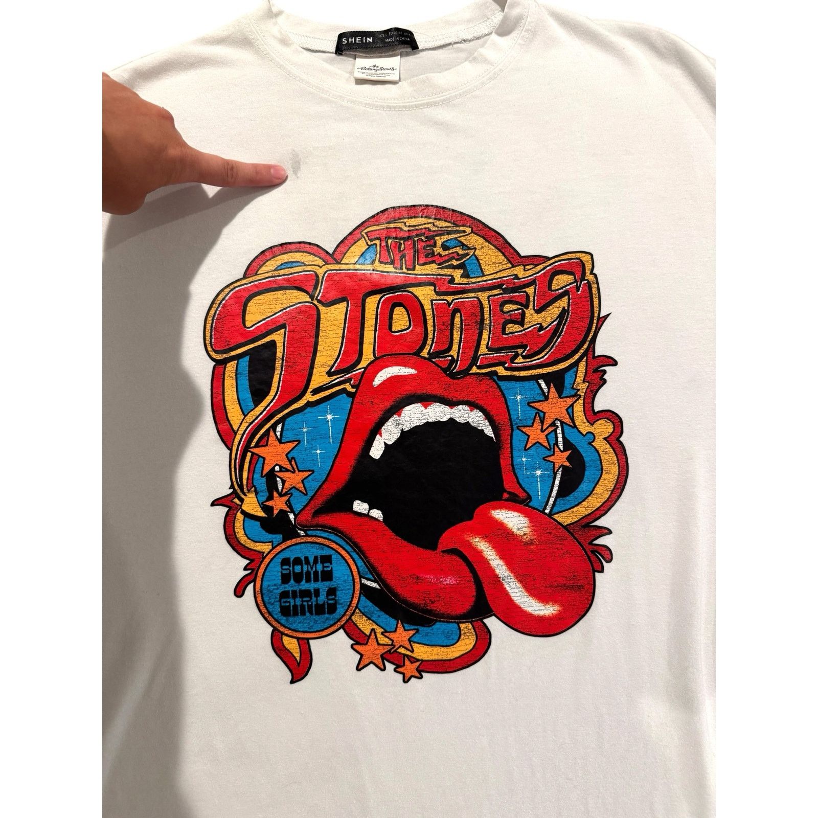 The Rolling Stones SHEIN White Rolling Stones “Some Girls” Graphic T-Shirt L Size L / US 10 / IT 46 - 3 Thumbnail