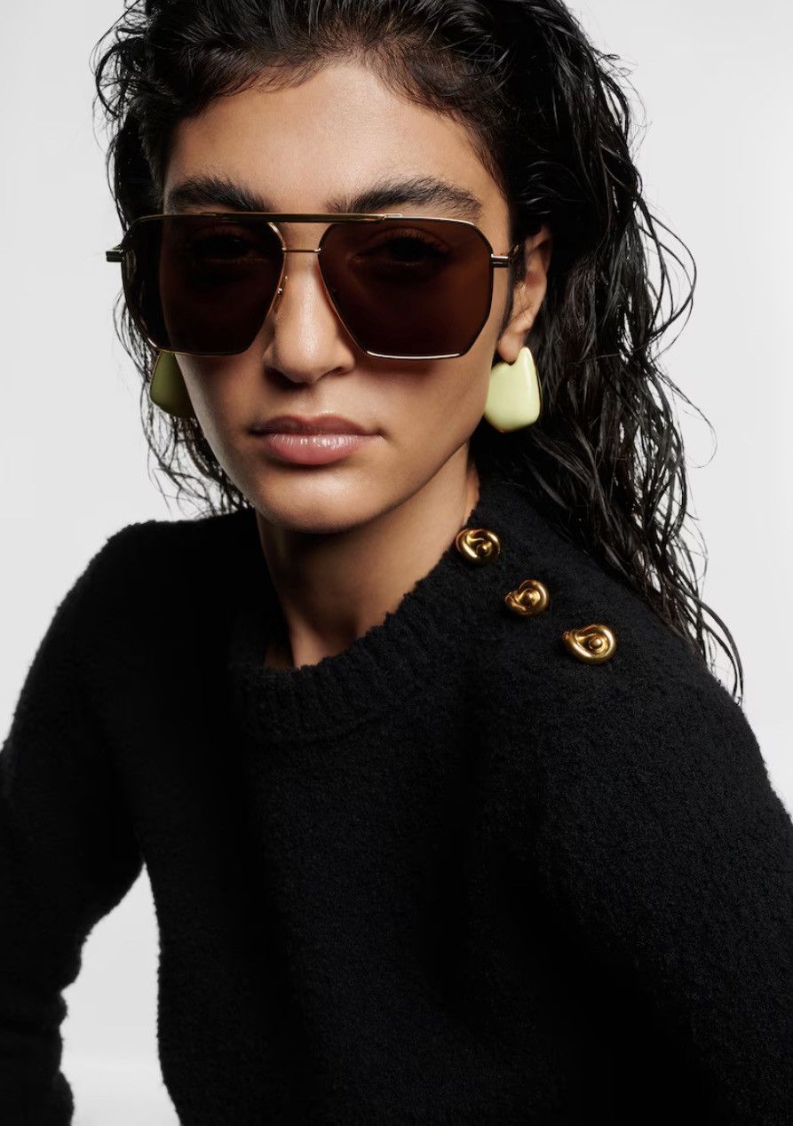 Bottega Veneta Bottega Veneta Aviator Sunglasses Size ONE SIZE - 4 Thumbnail