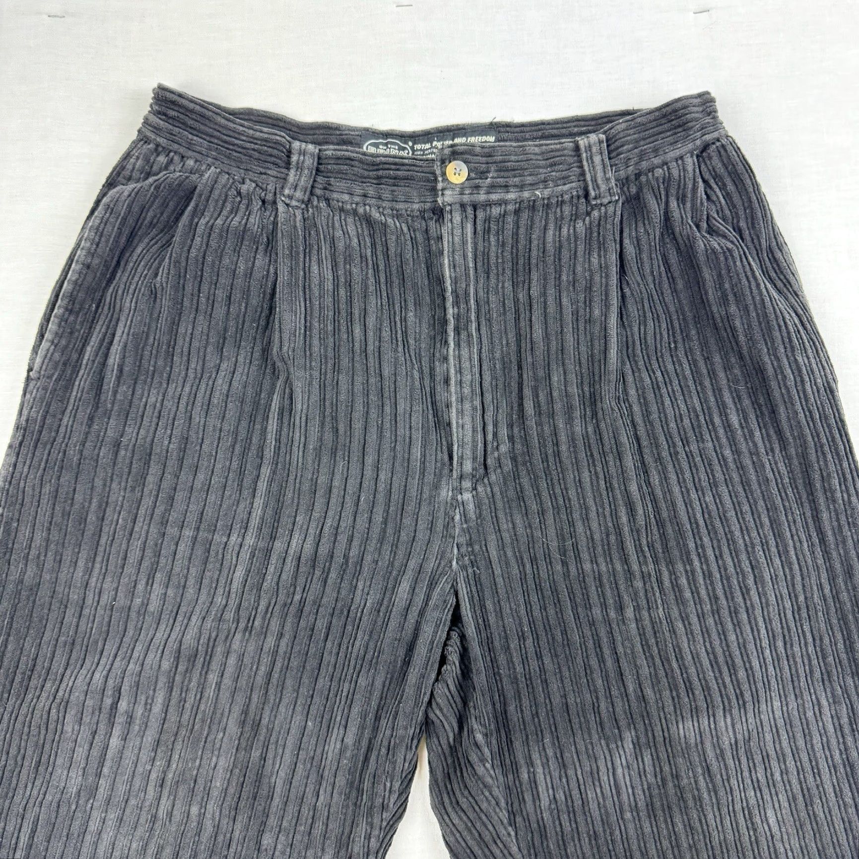 Vintage VINTAGE On The Brink Wide Leg Corduroy Pants Adult 36x32 Black Hipster Y2K Mens Size US 36 / EU 52 - 2 Thumbnail