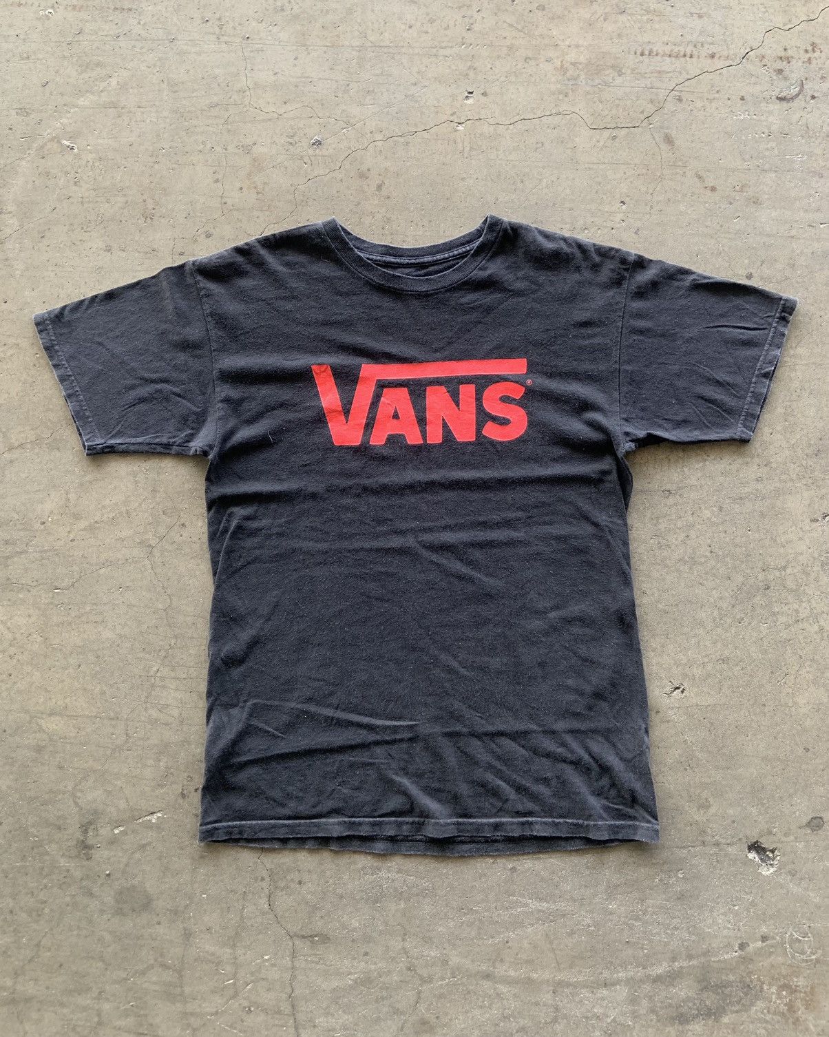 Japanese Brand × Vans × Vintage 2000s Vans Big Swoosh Faded Black Size US L / EU 52-54 / 3 - 1 Thumbnail