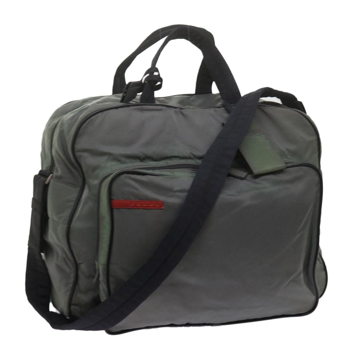 image of Prada Sports Boston Bag Nylon 2Way Green Auth Tb911, Women's