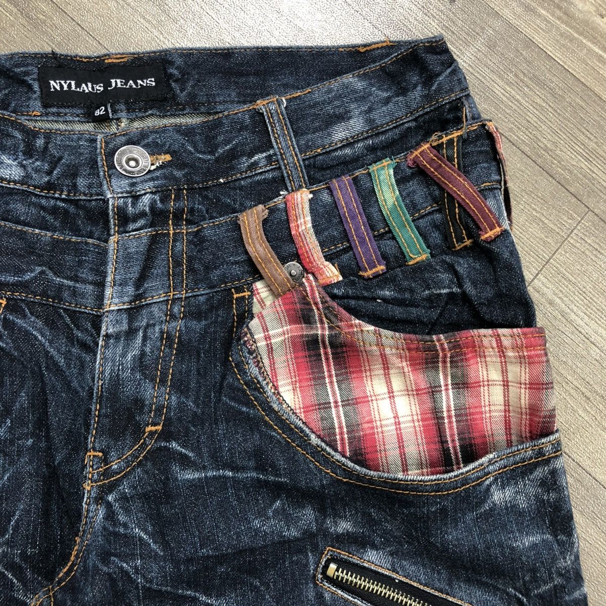 If Six Was Nine 2000s Nylaus Jeans Double Waist Multi Pocket Faded Lgb Style Size US 30 / EU 46 - 5 Thumbnail