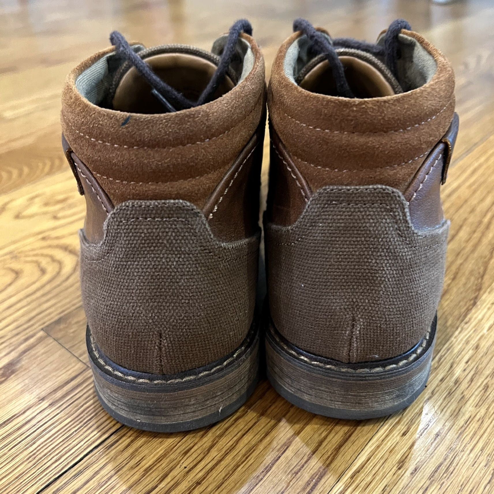 Aldo VINTAGE ALDO Men Brown Leather Suede Canvas Chukka Boots Size 9 Casual Formal Mens Size US 9 / EU 42 - 6 Thumbnail