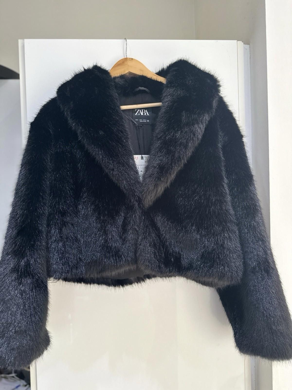 Zara ZARA faux fur short black coat BNWT Size S / US 4 / IT 40 - 3 Thumbnail