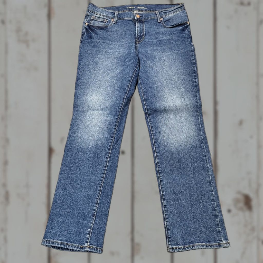 Old Navy Old Navy Jeans Women's Size 12 Blue Distressed Mid Rise Straight Leg Denim 5-Pocket N/A? Not allowed. Size 34" / US 12 / IT 48 - 1 Thumbnail