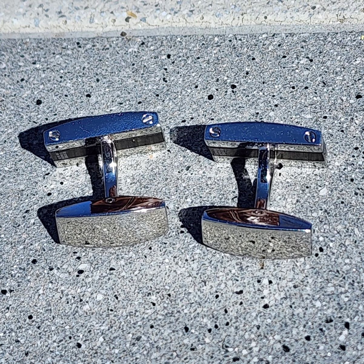 Designer Vintage Diamond Stainless Steel Titanium 18k Gold Cufflinks Size ONE SIZE - 6 Thumbnail