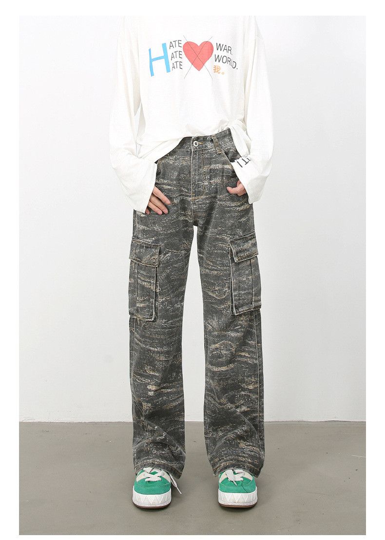 Japanese Brand × Jean American distressed pocket loose camouflage cargo jeans Size US 32 / EU 48 - 1 Thumbnail