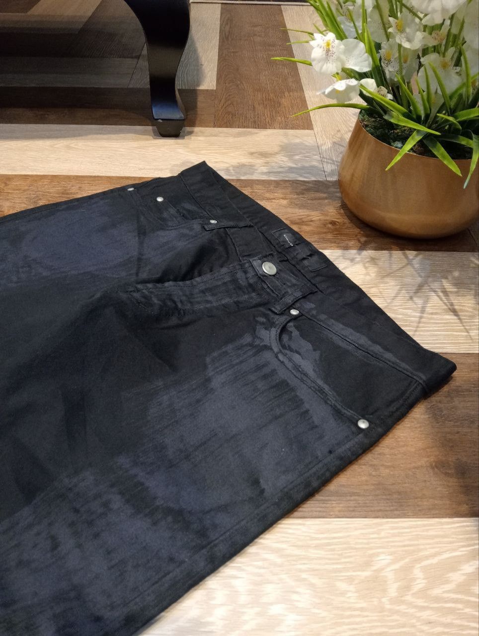 Davit Meursault Japan DAVIT MEURSAULT JAPAN BLACK STRETCH PANTS Size US 33 - 5 Thumbnail