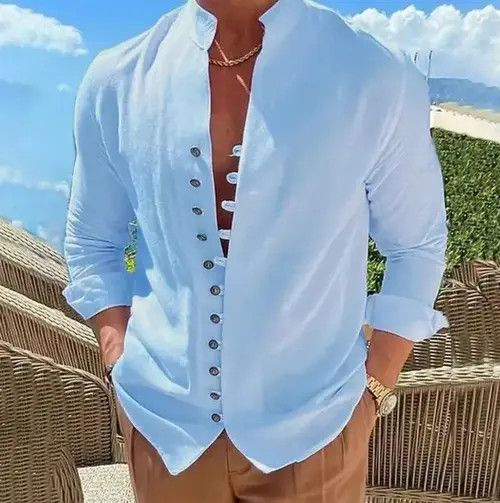 VIBE Long Sleeve Button UP Shirt Size US M / EU 48-50 / 2 - 7 Thumbnail
