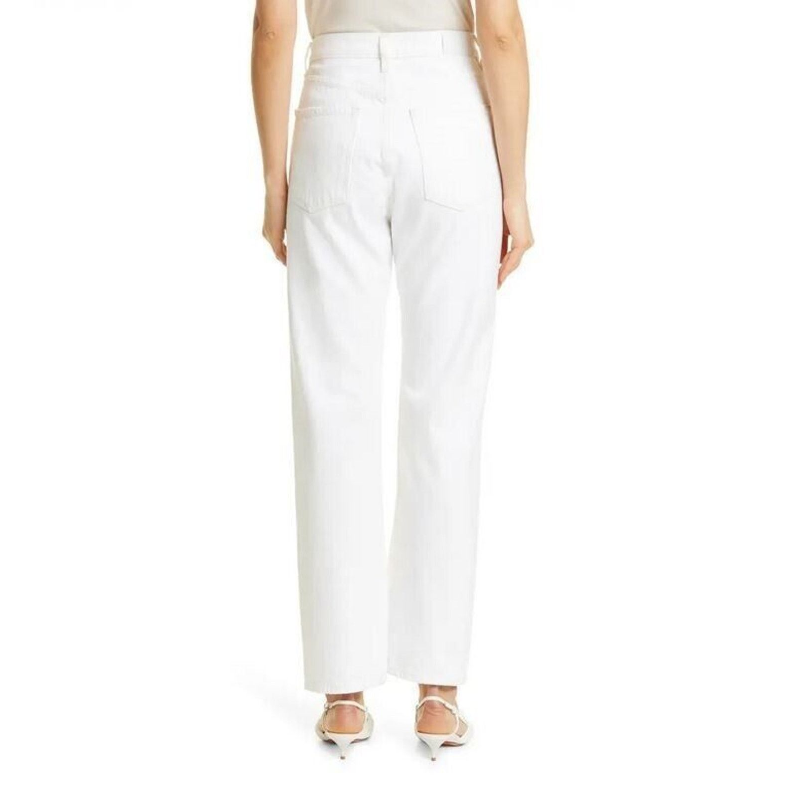 GOLDSIGN Goldsign Women White Denim Calla Straight Leg Jeans Size 27 Size 27" / US 4 / IT 40 - 2 Thumbnail