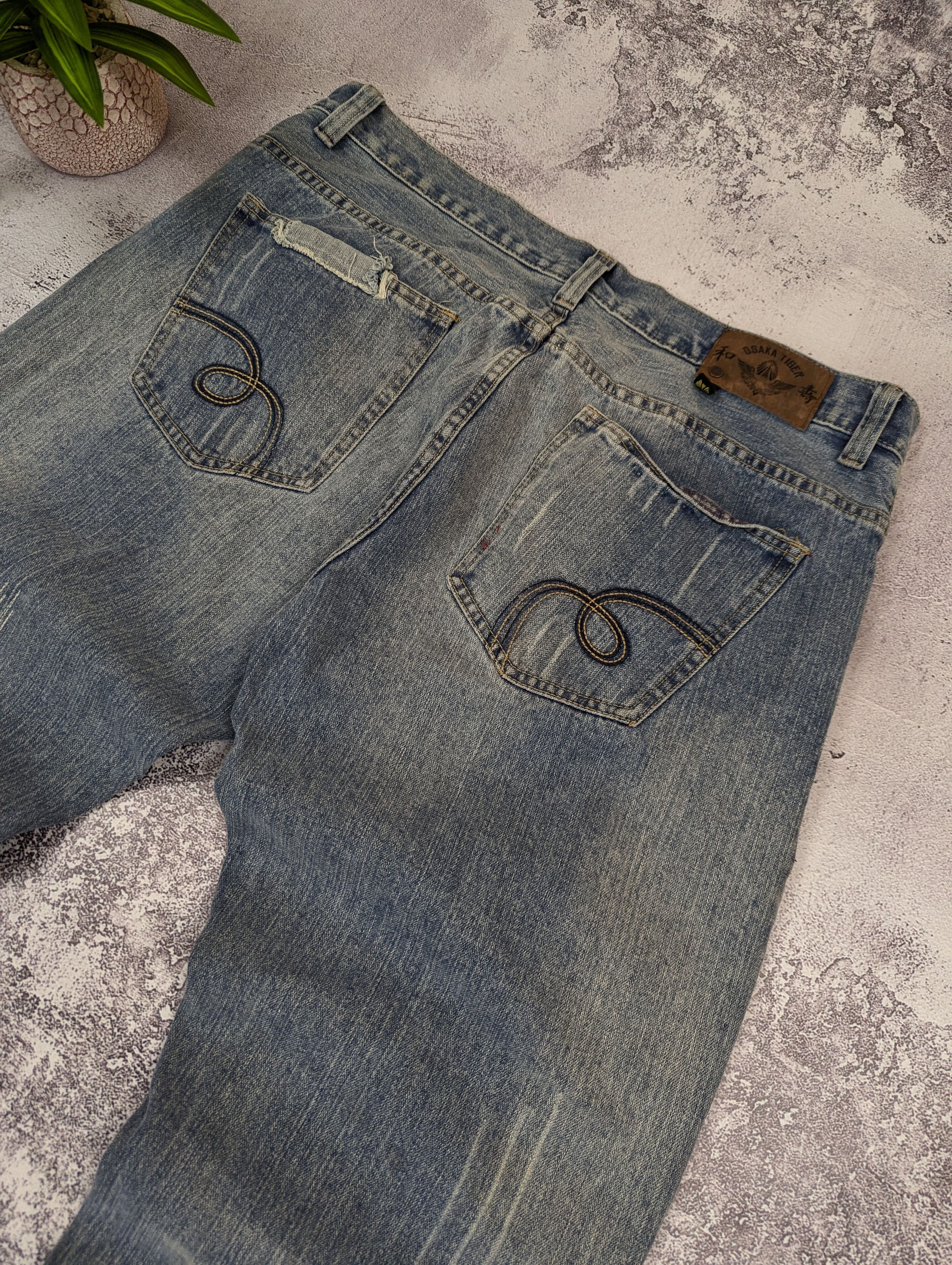 Japanese Brand Osaka Tiger Japanese Distressed Light Blue Jeans Mens Sz 38R Size US 38 / EU 54 - 6 Thumbnail