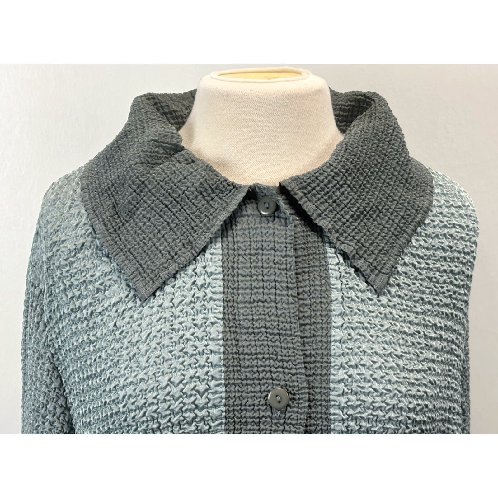 Vintage Bala Bala 2 Pc Twin Set Shirt Sz X-Large Women’s Green Grey Crinkled Texture Y2K Size XL / US 12-14 / IT 48-50 - 6 Thumbnail