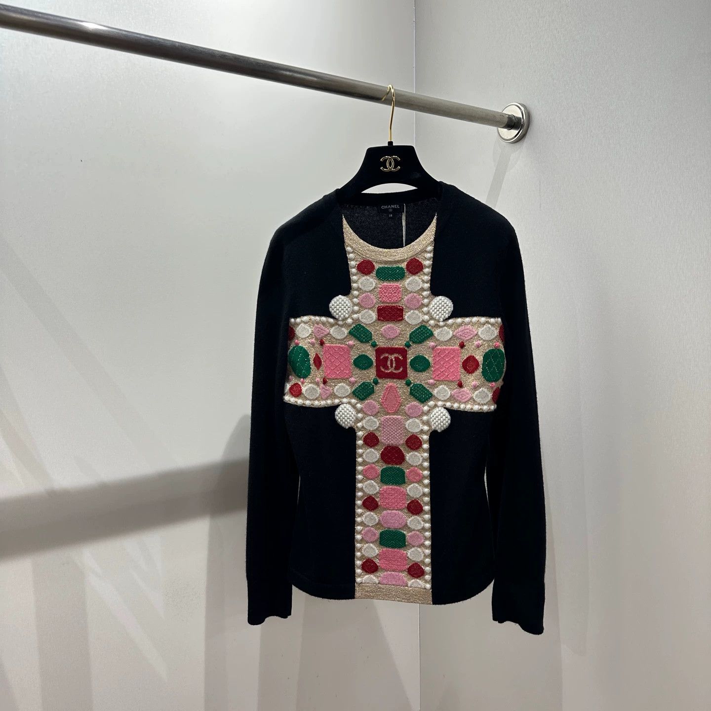 Chanel Chanel Equestrian Color Blocked Logo Knit LS 38 Cotton Size S / US 4 / IT 40 - 1 Thumbnail