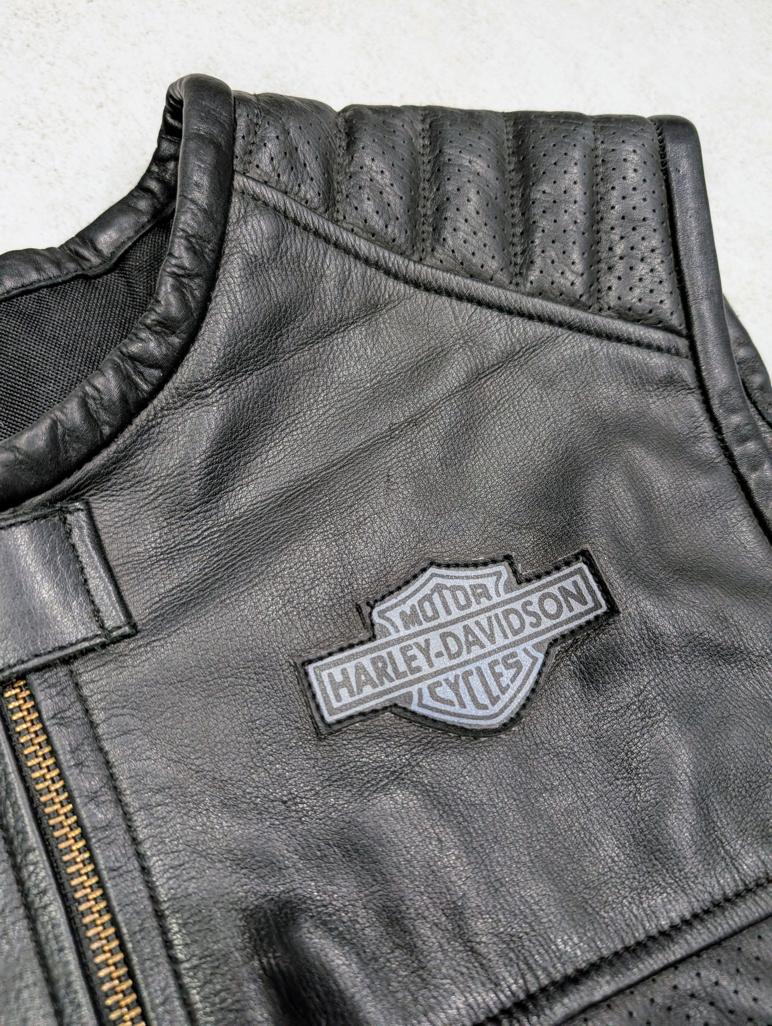 Harley Davidson 💥 Harley-Davidson Classic Leather Vest Vintage Retro Size US M / EU 48-50 / 2 - 4 Thumbnail