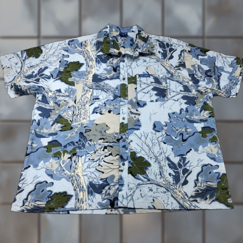 ALOHAS VINTAGE Aisokula Fiji Hawaiian Shirt Mens 4XL Button-Up Short Sleeve Floral Aloha Blue Size US XXL / EU 58 / 5 - 1 Thumbnail