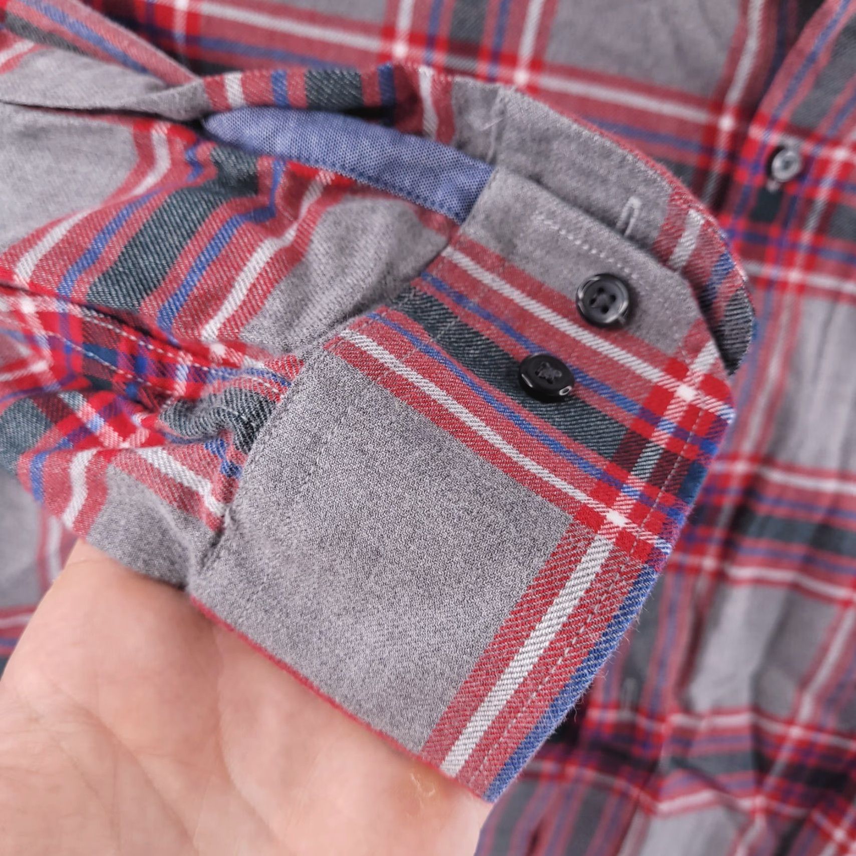 Banana Republic VINTAGE Banana Republic Shirt Mens Large Plaid Gray Long Sleeve Flannel 100% Cotton Size US L / EU 52-54 / 3 - 3 Thumbnail