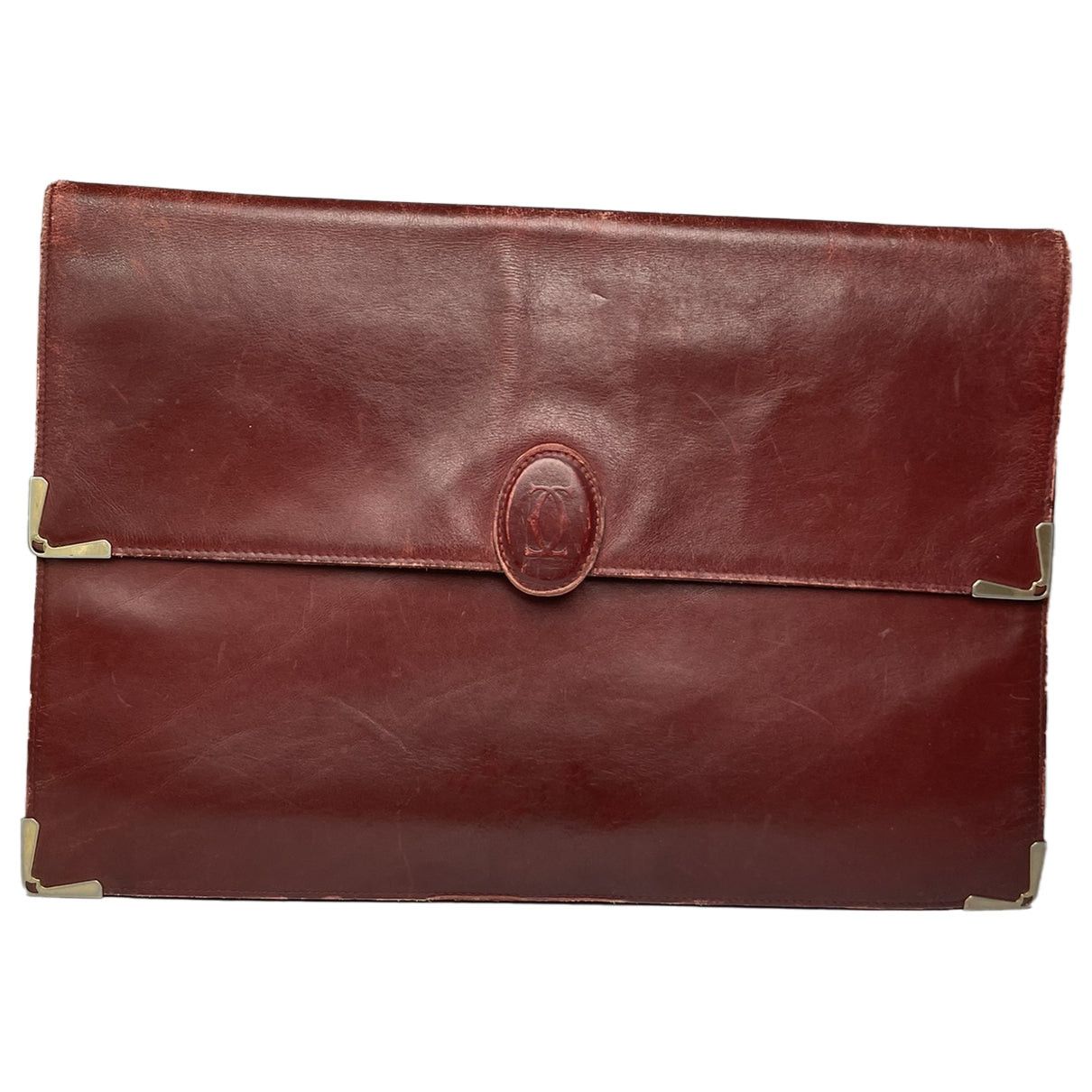 Cartier Burgundy Leather Clutch Bag Size ONE SIZE - 1 Thumbnail