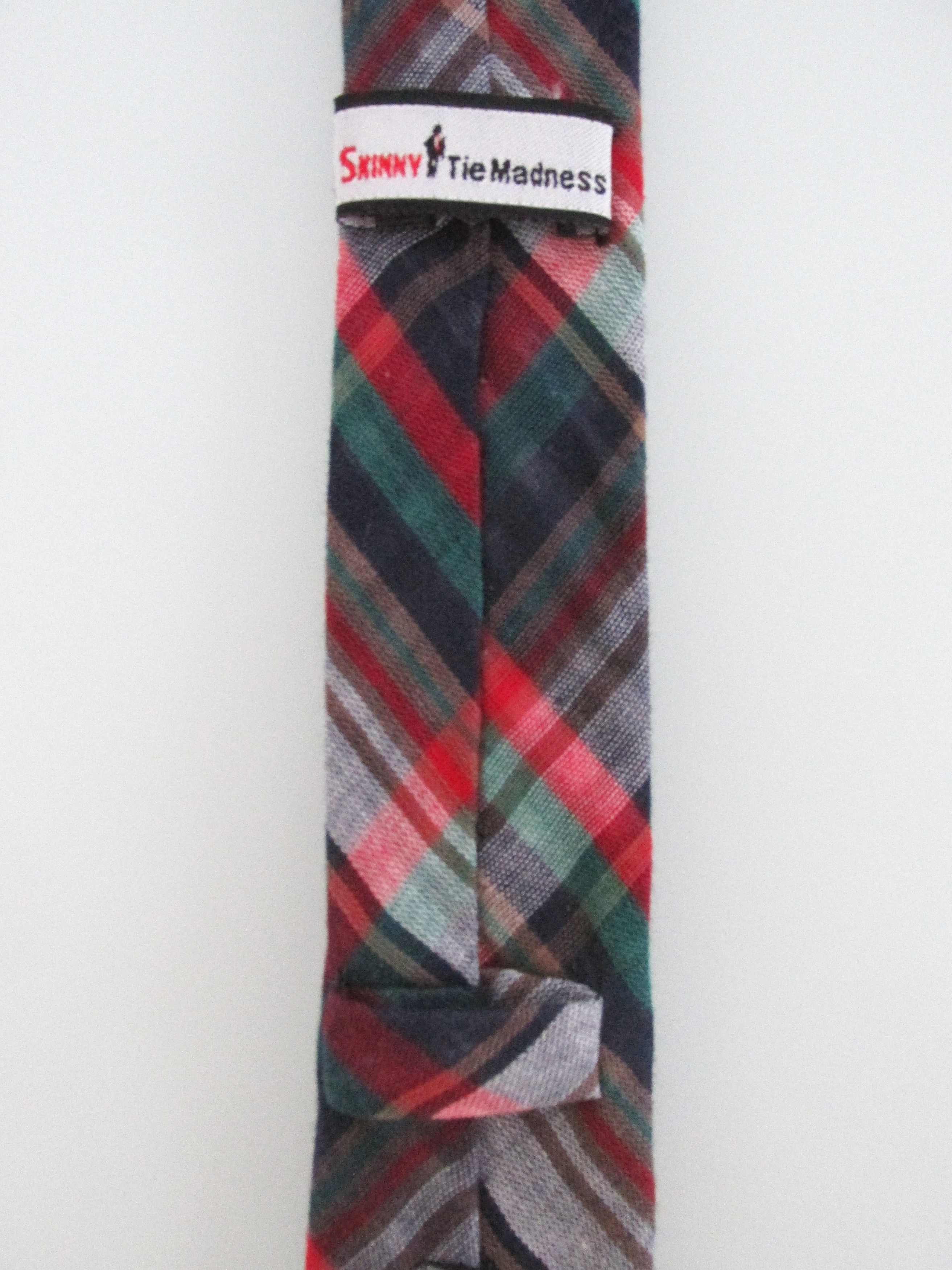 Other Skinny Tie Madness Men's Cotton Plaid Tie Size ONE SIZE - 5 Thumbnail