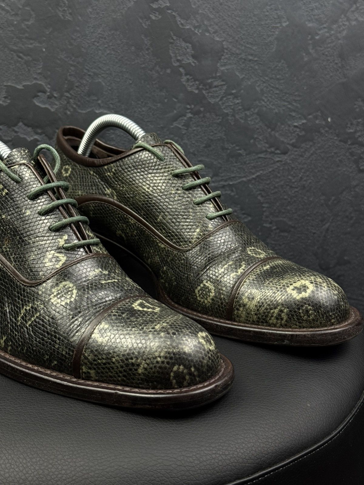 Prada Vintage Prada Python Effect Heeled Derby Shoes Archive 90s Size US 8 / IT 38 - 7 Thumbnail