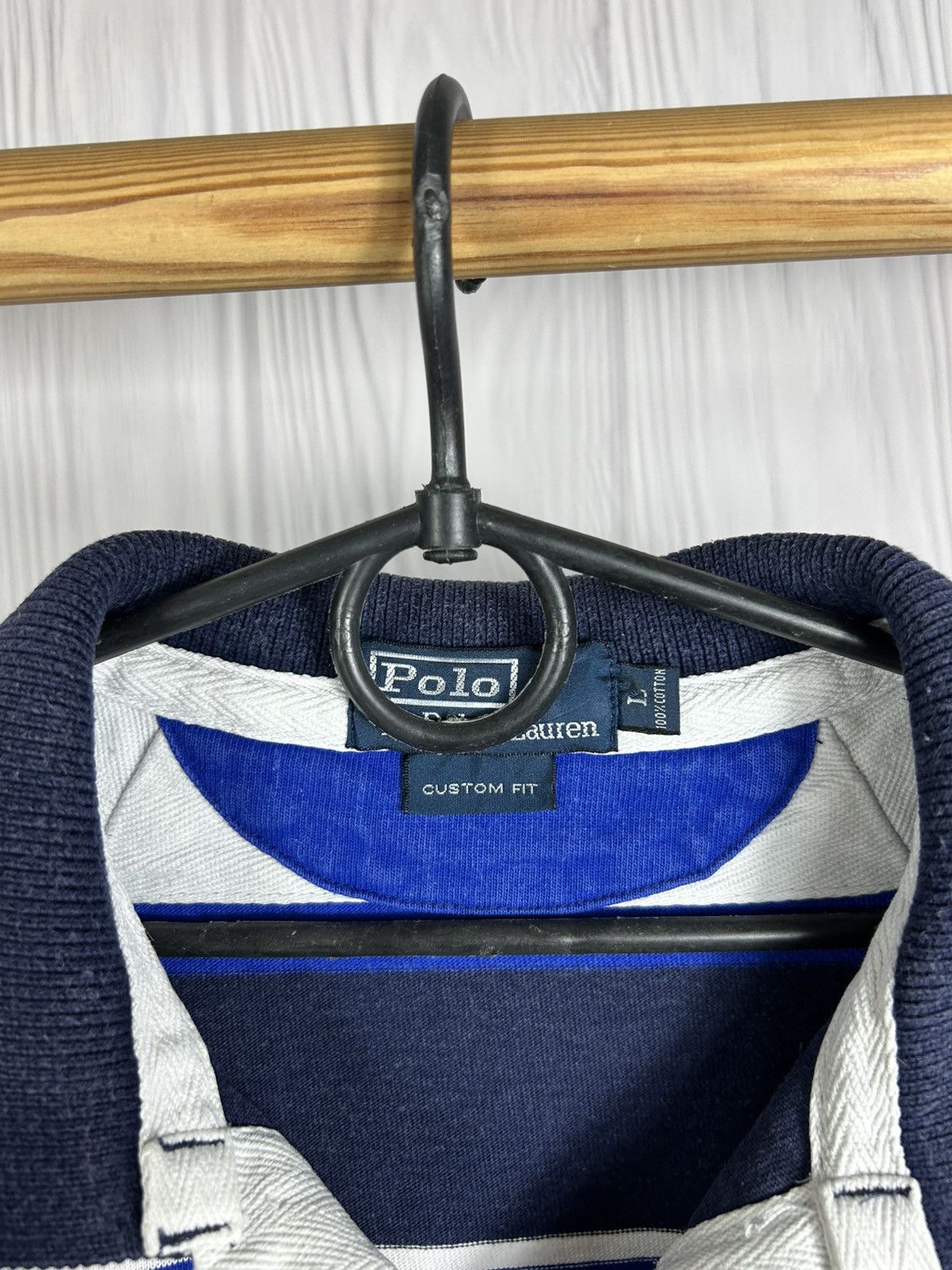 Polo Ralph Lauren Vintage Polo Ralph Lauren Stripped Polo Heavy Cotton Size L Size US L / EU 52-54 / 3 - 7 Thumbnail