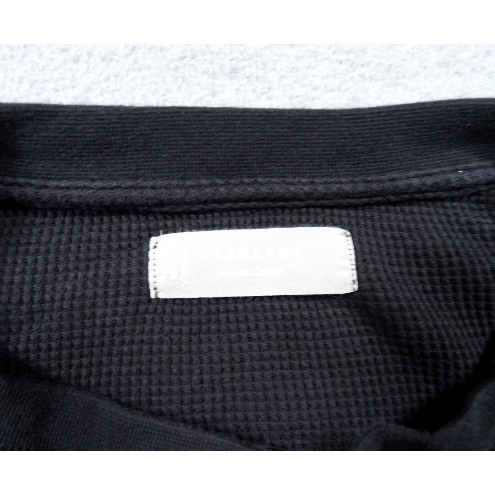 Everlane Everlane Shirt Womens Small Black Henley Long Sleeve Waffle Knit Cropped Fit Size S / US 4 / IT 40 - 5 Thumbnail