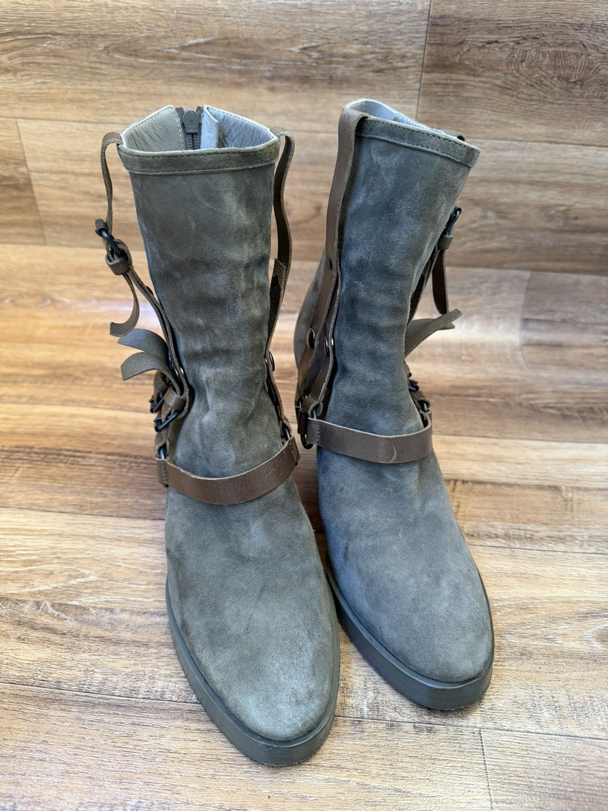 A.F. Vandevorst A.F.VANDEVORST Strapped Leather Fetish Boots Size US 8 / IT 38 - 3 Thumbnail