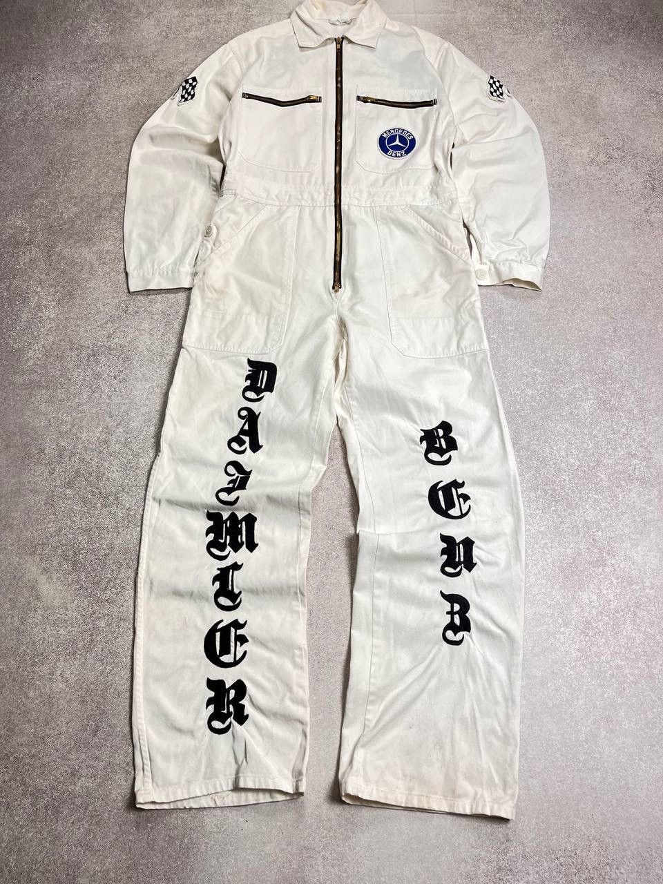 Mercedes-Benz Vintage 90s Mercedes Banz Racing Y2K Mechanic Jumpsuit M Size US 32 / EU 48 - 4 Thumbnail