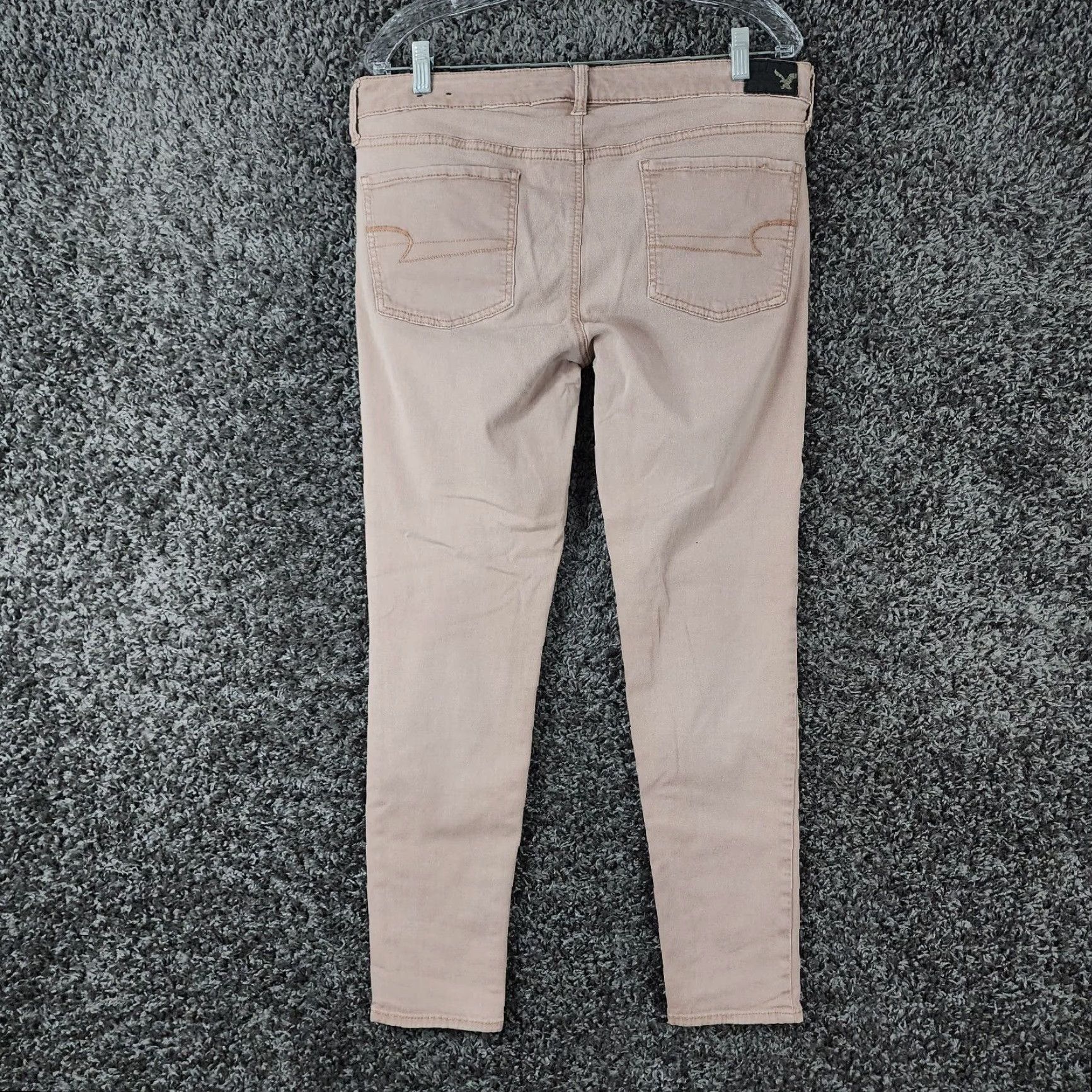American Eagle Outfitters American Eagle Jeans Womens 14 Pink 34W x 28L Super Stretch Jeggings Size 36" / US 14 / IT 50 - 7 Thumbnail
