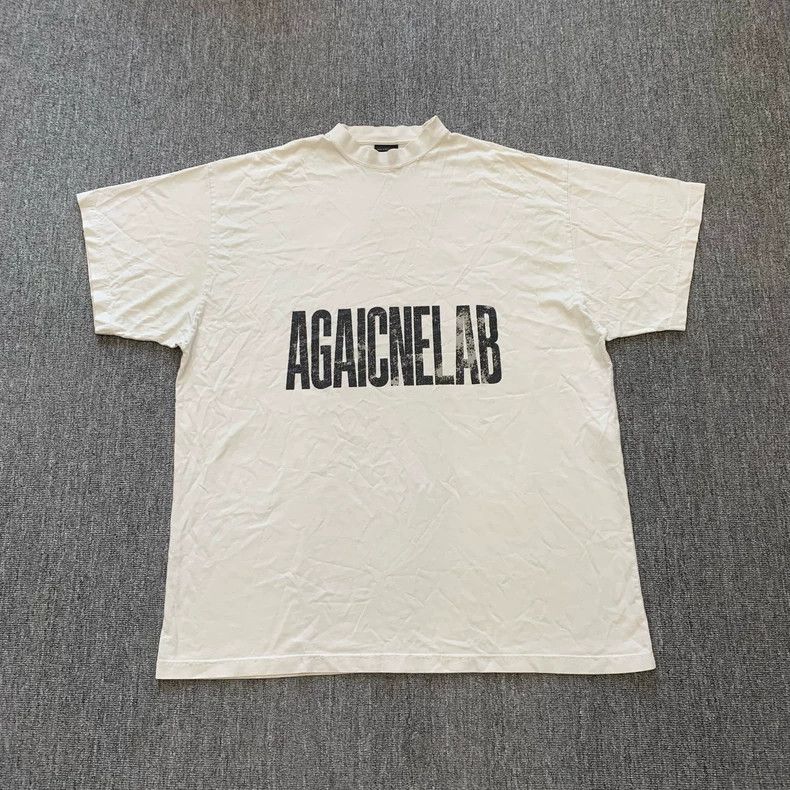 Balenciaga Balenciaga White mirror flip logo short-sleeve Size US XL / EU 56 / 4 - 1 Thumbnail