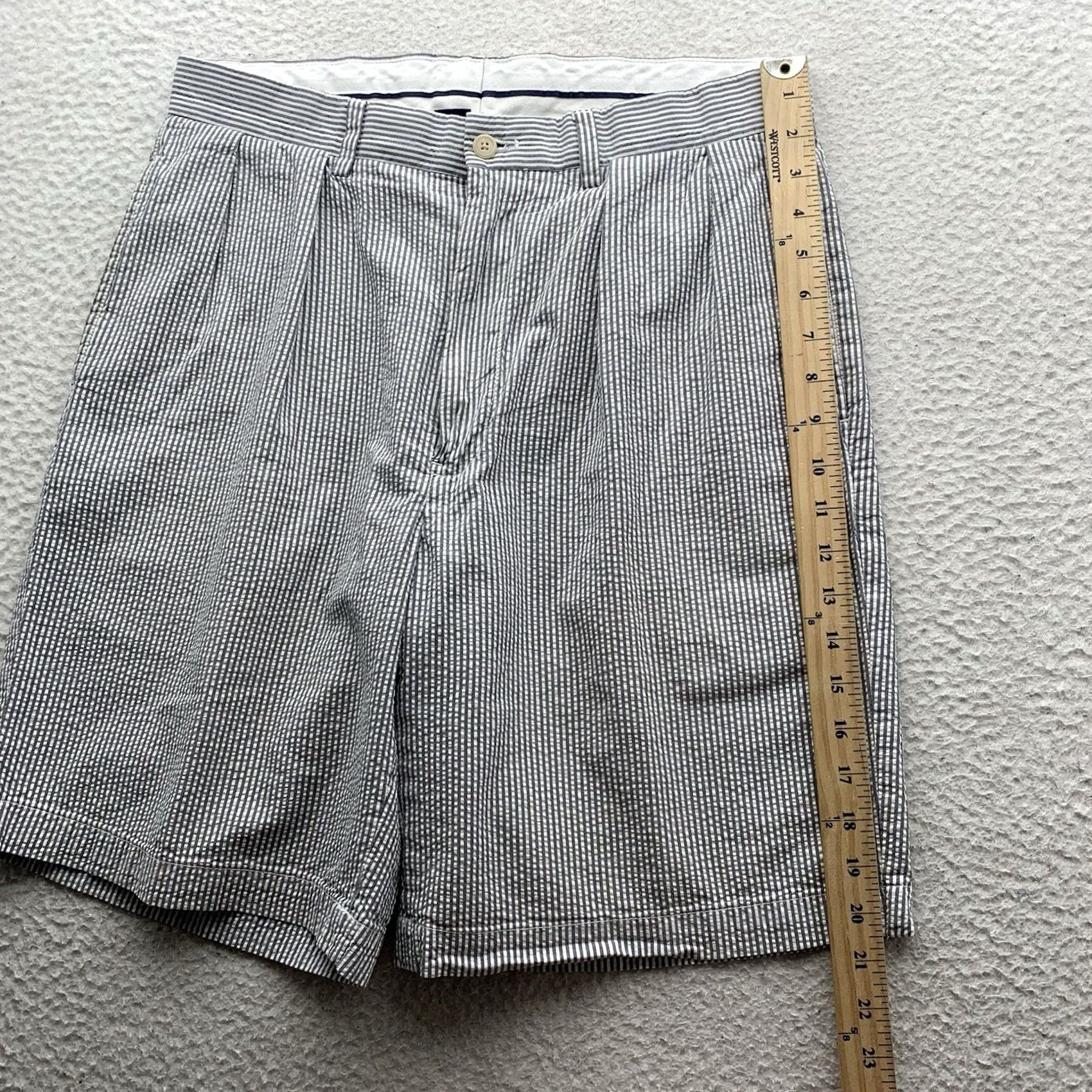 Vintage Polo Golf Shorts Mens 33 Gray White Stripe 9" Fairway Dad Preppy Size US XS / EU 42 / 0 - 6 Thumbnail