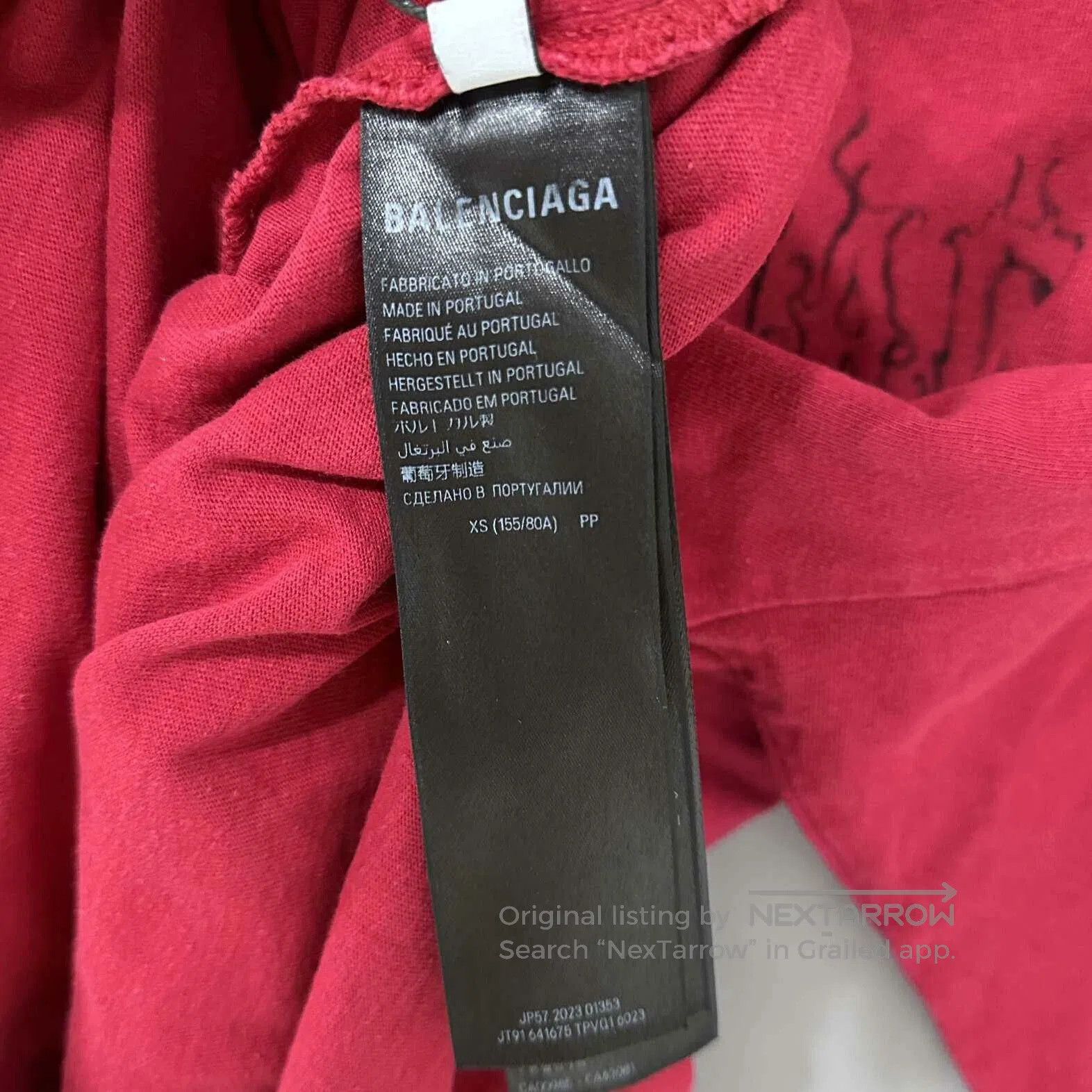 Balenciaga Balenciaga Red Flame Crackle Short Sleeve. Size US XS / EU 42 / 0 - 6 Thumbnail