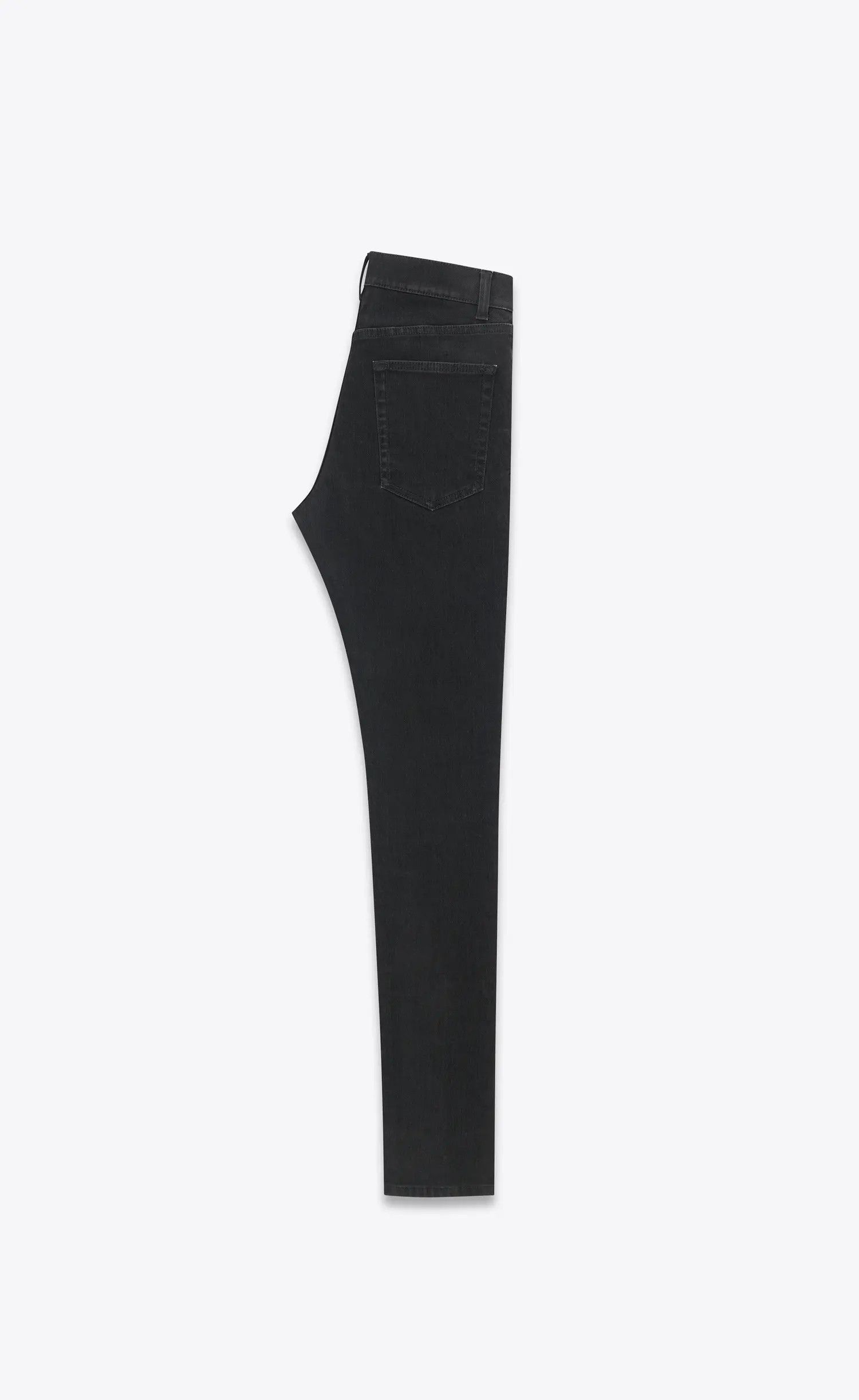 Saint Laurent Paris o1s1wg110225 622876 Skinny Jeans in Light Glazed Denim Black Size US 26 / EU 42 - 2 Thumbnail