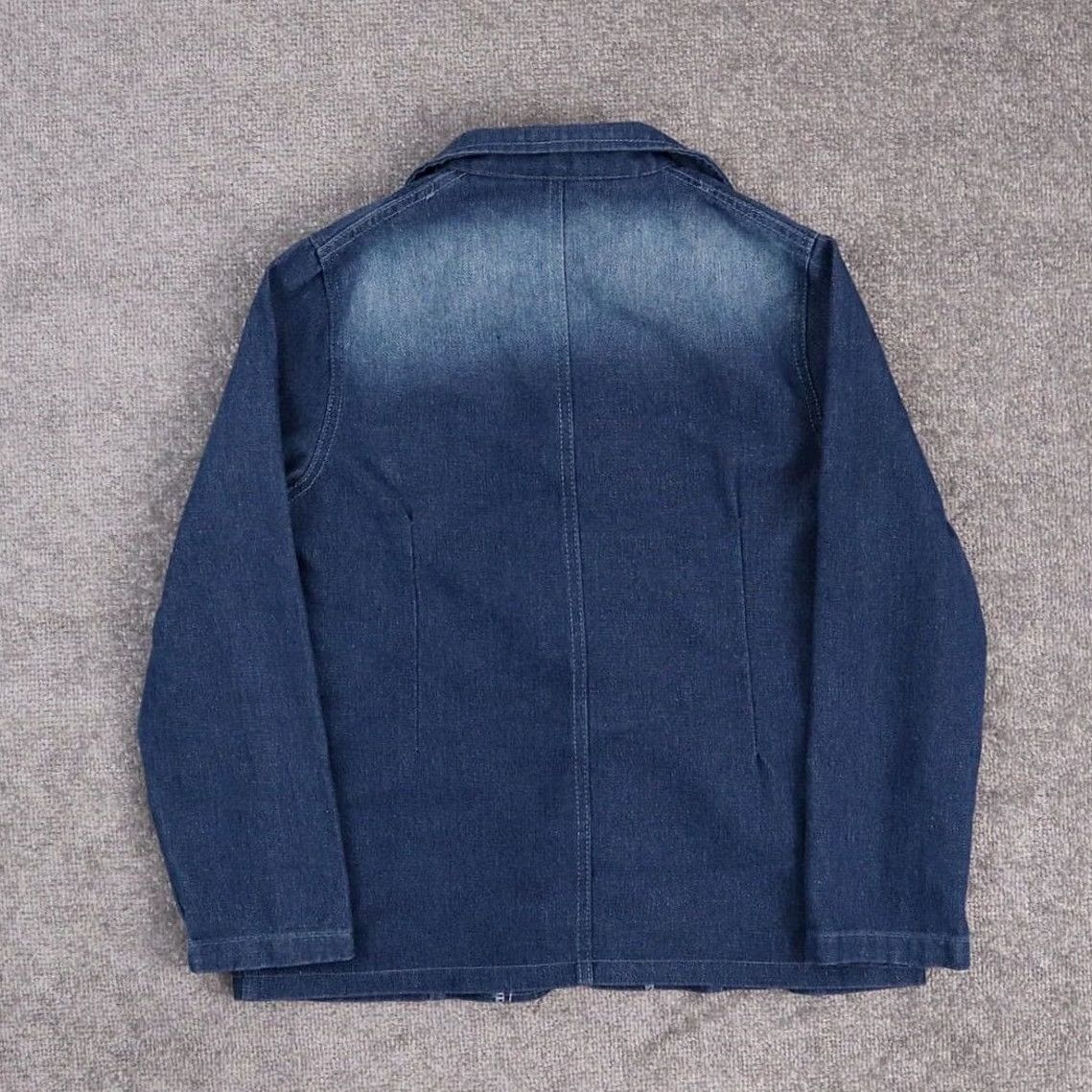 Denime VINTAGE Women's Small Blue Denim Long Sleeve Chore Coat 90s Classic Size S / US 4 / IT 40 - 2 Thumbnail