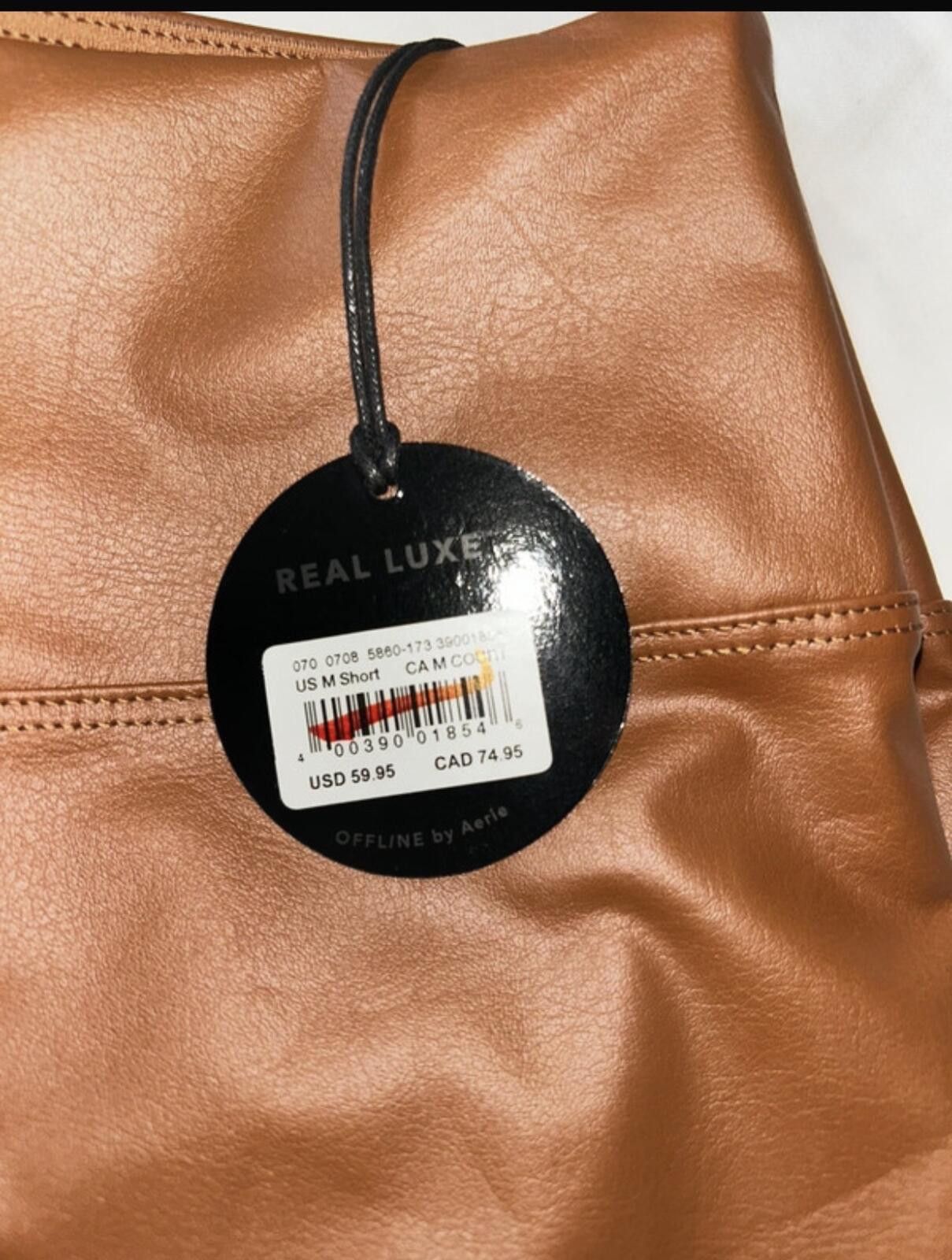 Other OFFLINE By Aerie Faux Leather Brown Leggings NWT Medium Size 32" / US 10 / IT 46 - 6 Thumbnail