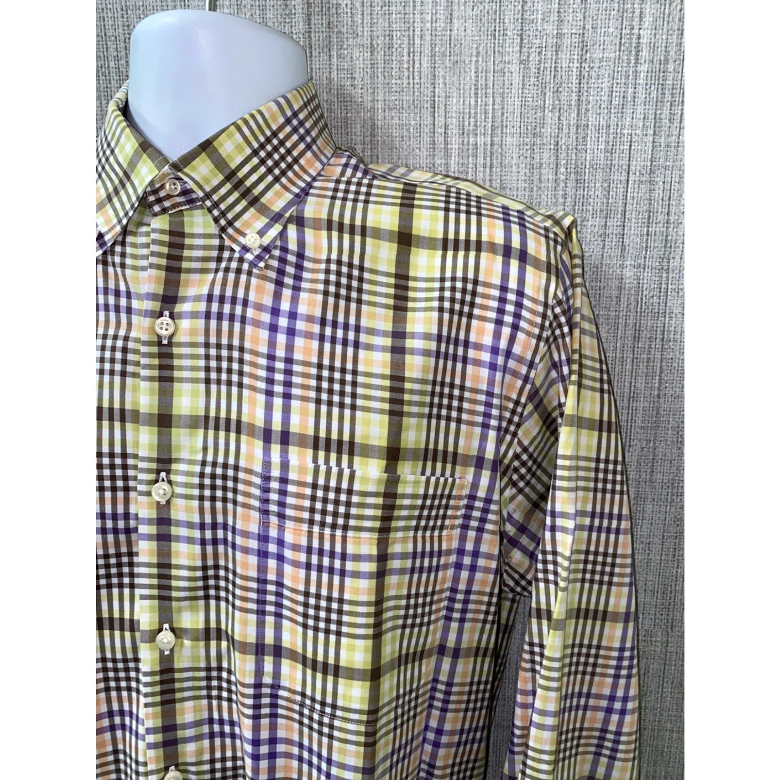 Peter Millar Peter Millar Mens Checkered Long Sleeve Button-Up Shirt M Multicolor Casual Shirt Size US M / EU 48-50 / 2 - 2 Thumbnail