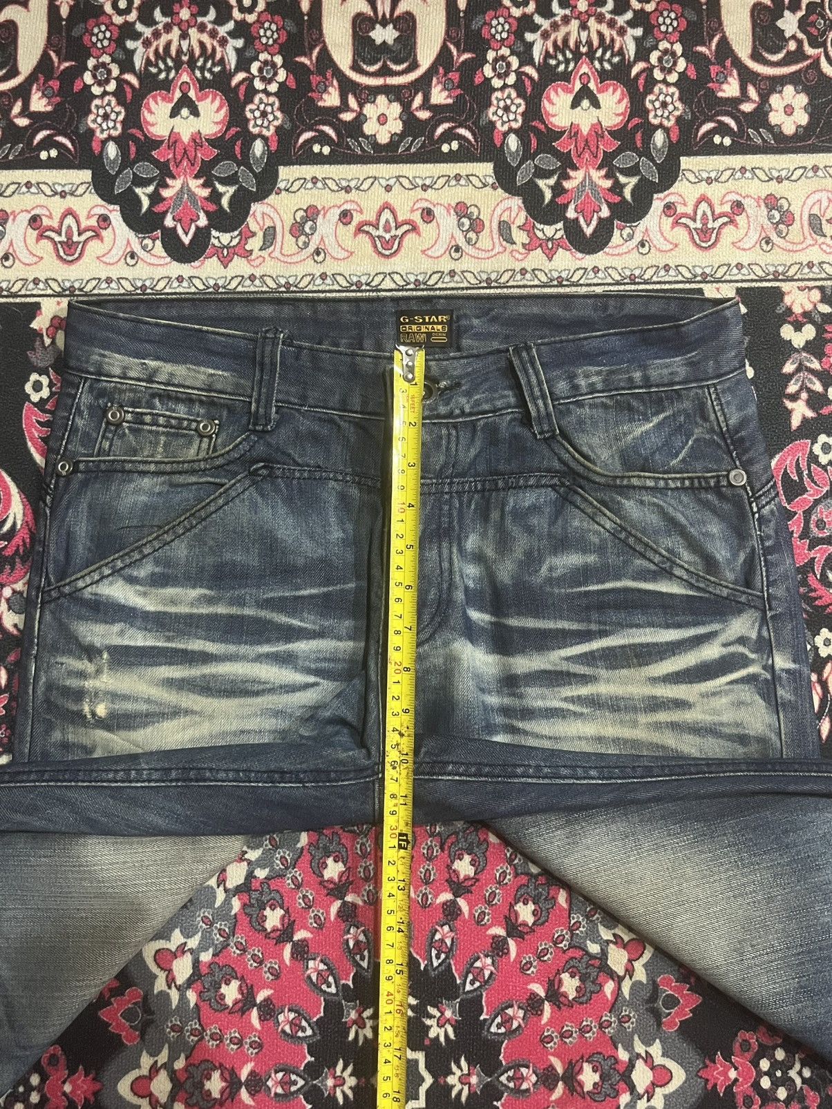 G-Star Vintage G Star Raw Rustic Heavy Whisker Fringe Loose Jeans Size US 33 - 15 Thumbnail