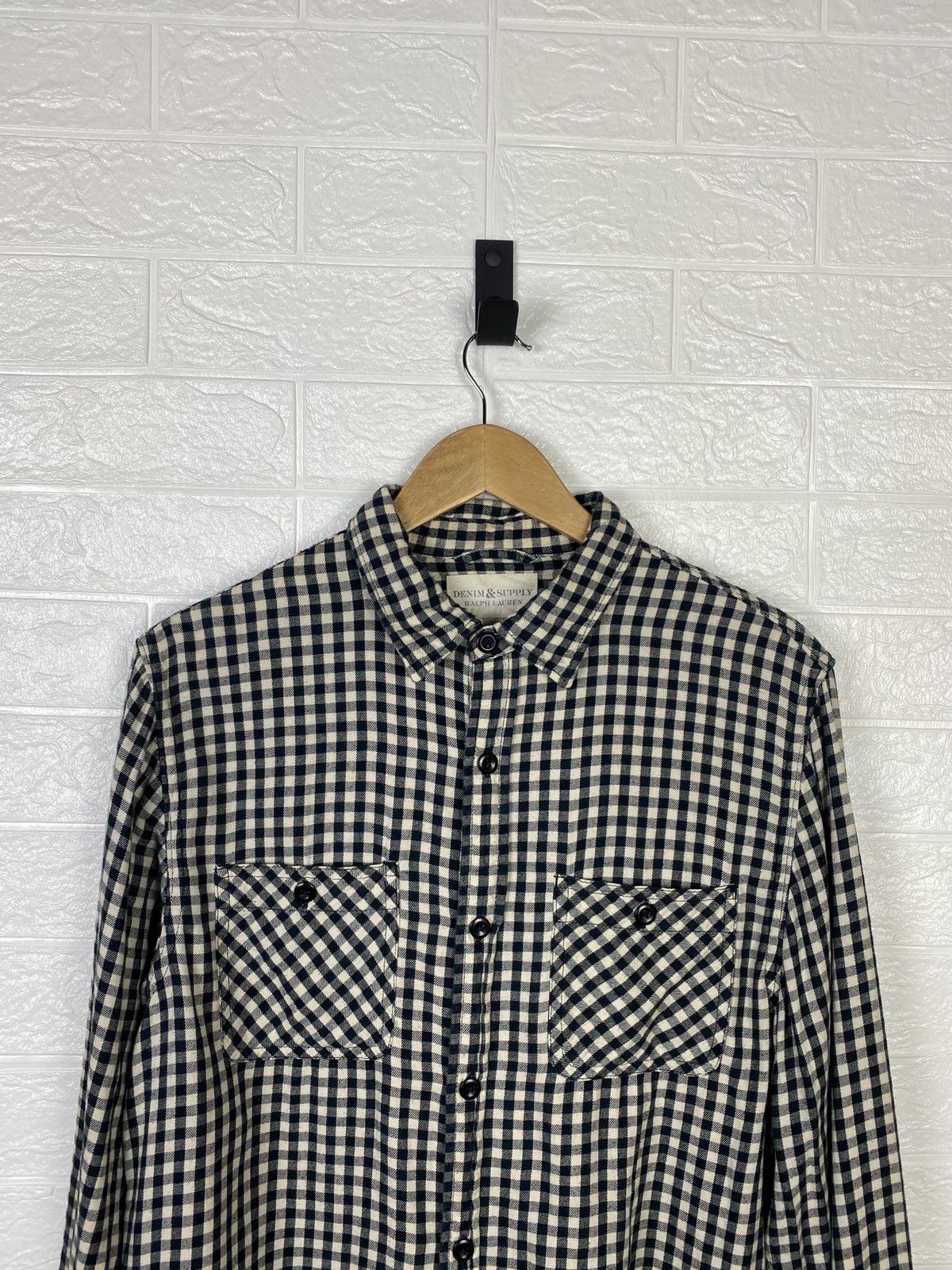 Denim & Supply Ralph Lauren Denim & Supply Ralph Lauren Black Checkered Button Shirt Size US L / EU 52-54 / 3 - 3 Thumbnail