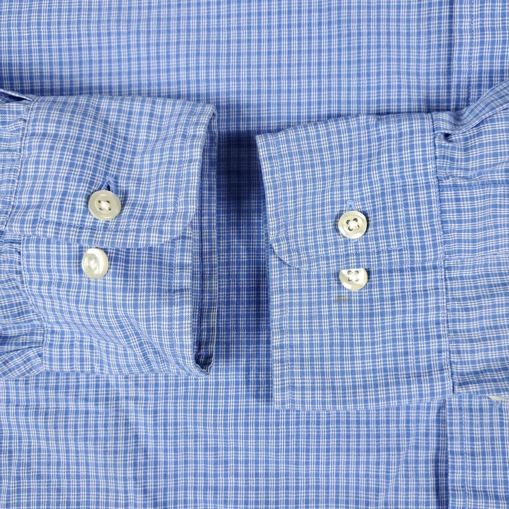 Tommy Hilfiger Tommy Hilfiger Dress Shirt Mens 16 Blue Check Button Up Long Sleeve Casual Size 42R - 4 Thumbnail