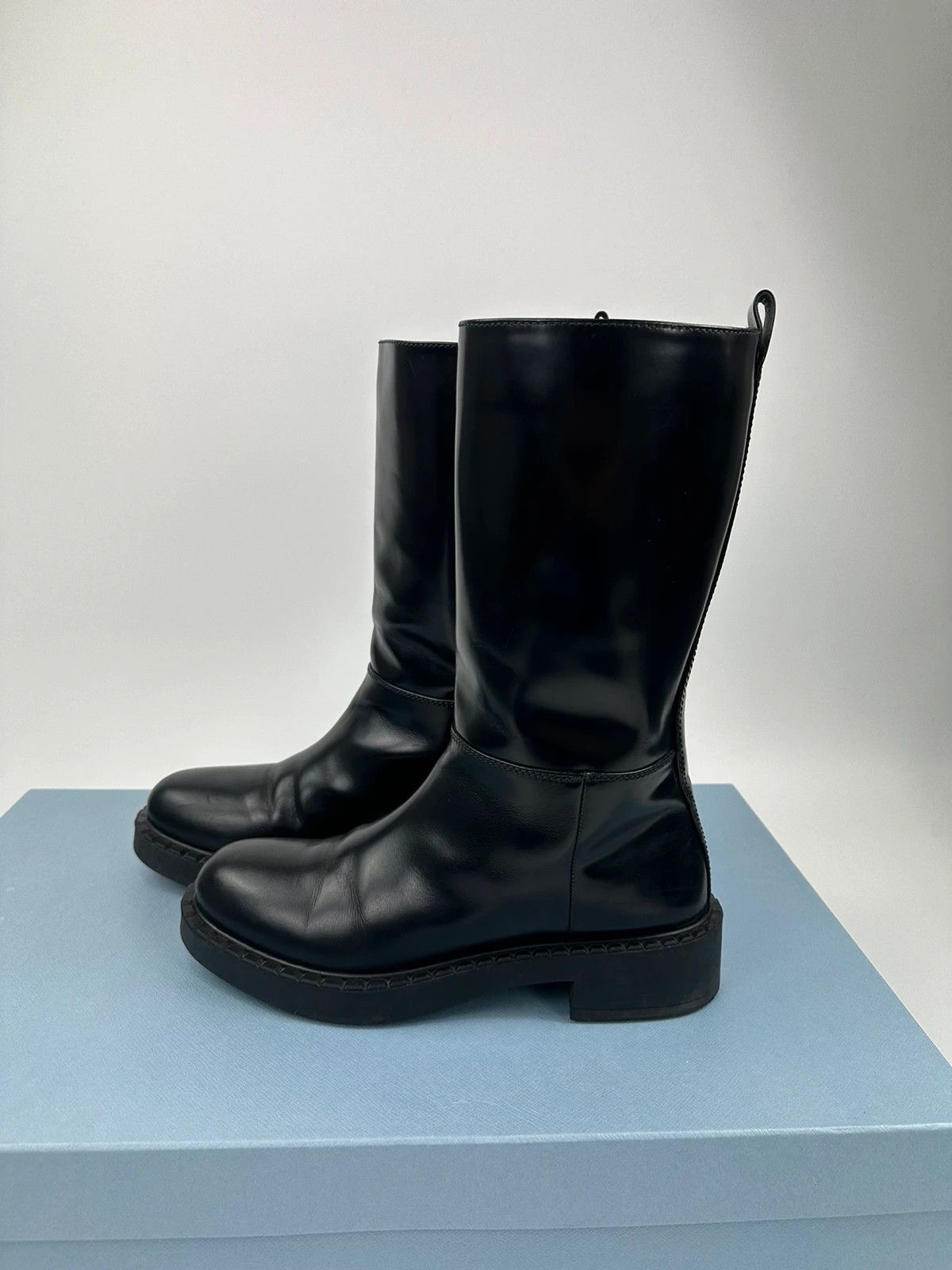 Prada Prada FW2021 Calf Leather Black Boots Vernis Patent Size US 8 / EU 41 - 1 Thumbnail