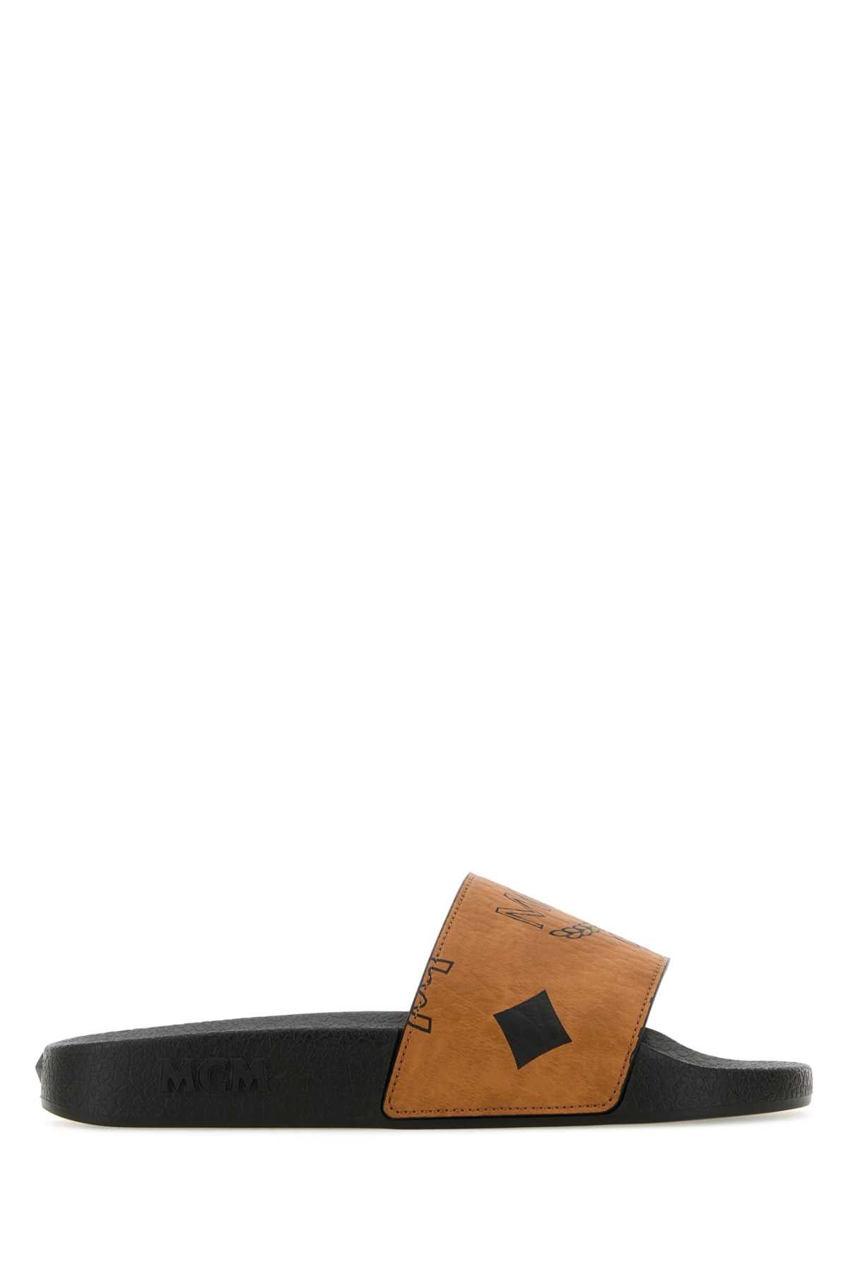 image of MCM Camel Rubber Slippers, Women's (Size 6)