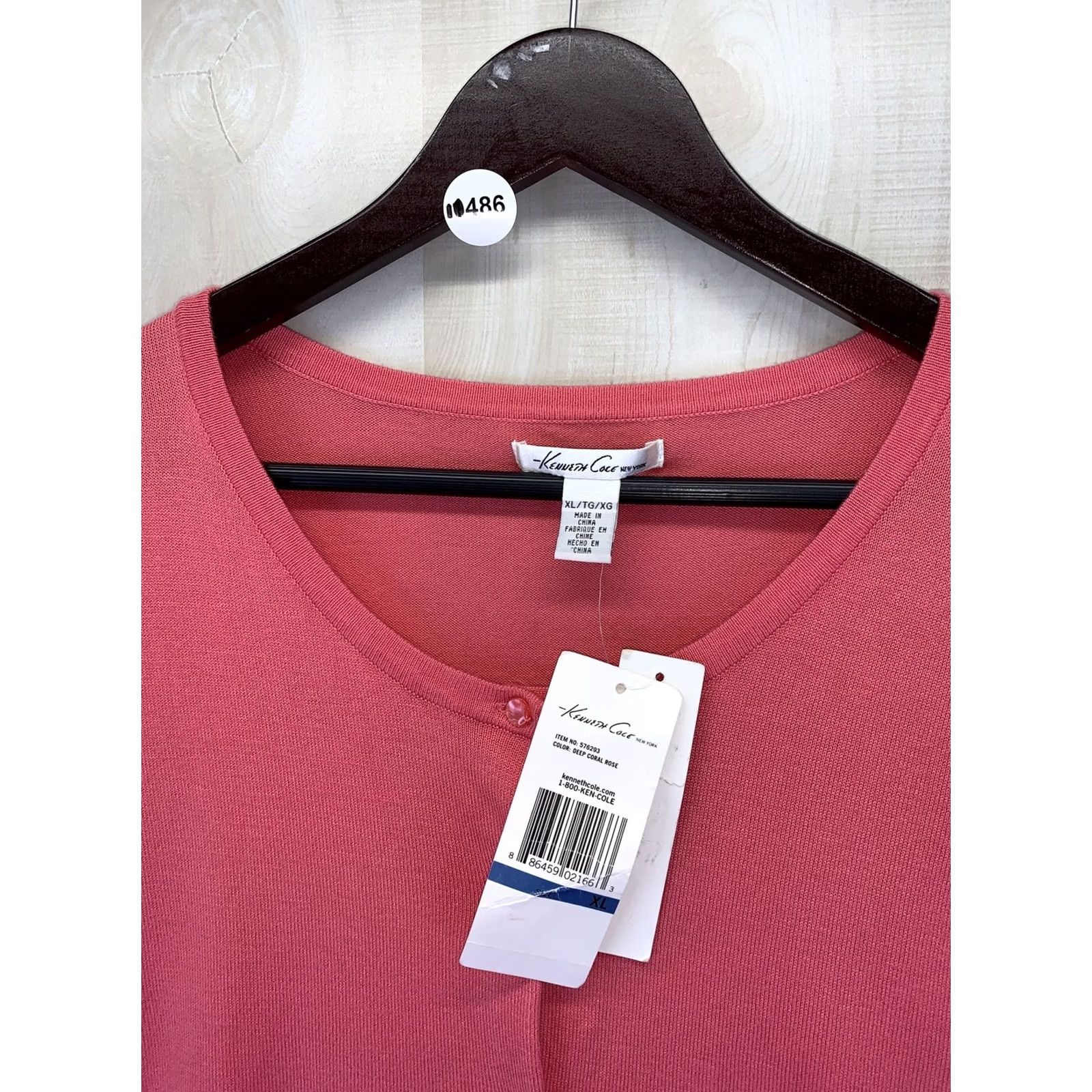 Kenneth Cole Kenneth Cole Cardigan Knit Womens XL Deep Coral Rose NWD-10486 Size XL / US 12-14 / IT 48-50 - 2 Thumbnail