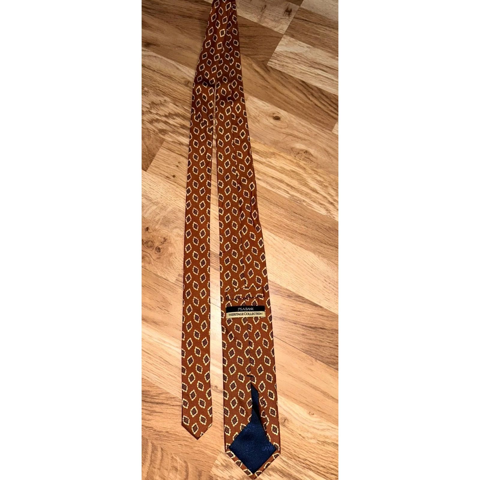 Jos. A. Bank JoS. A. Bank Heritage Collection Men's Silk Necktie Copper/Brown Paisley Tie Size ONE SIZE - 2 Thumbnail