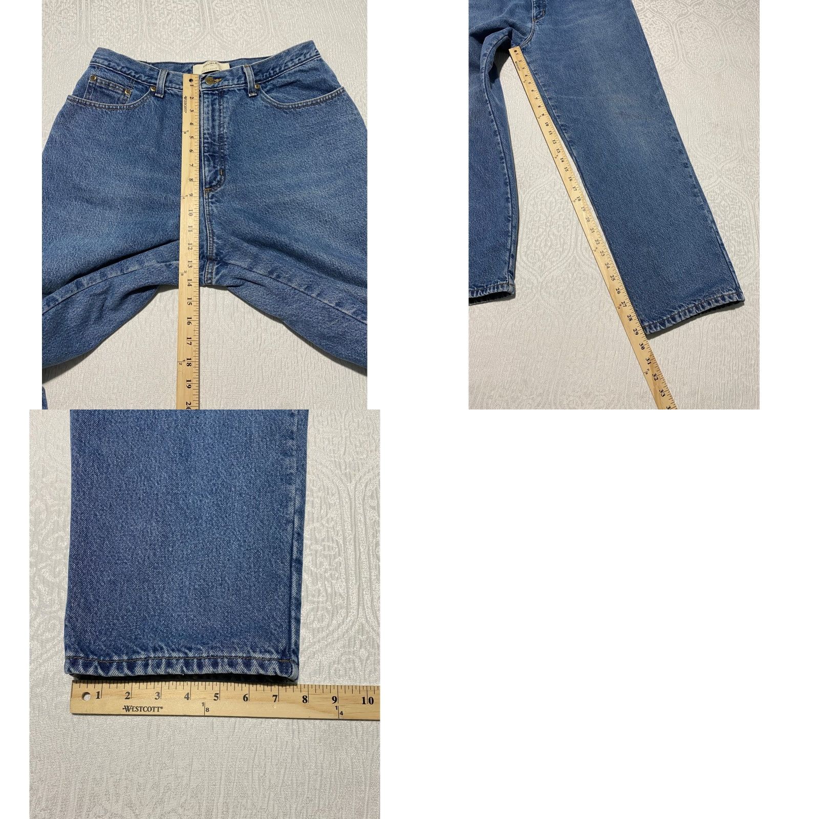 Vintage LL Bean Jeans Relaxed Fit Lined Blue Denim Women's 16 Reg Winter Pants Size 38" / US 16 / IT 52 - 8 Thumbnail