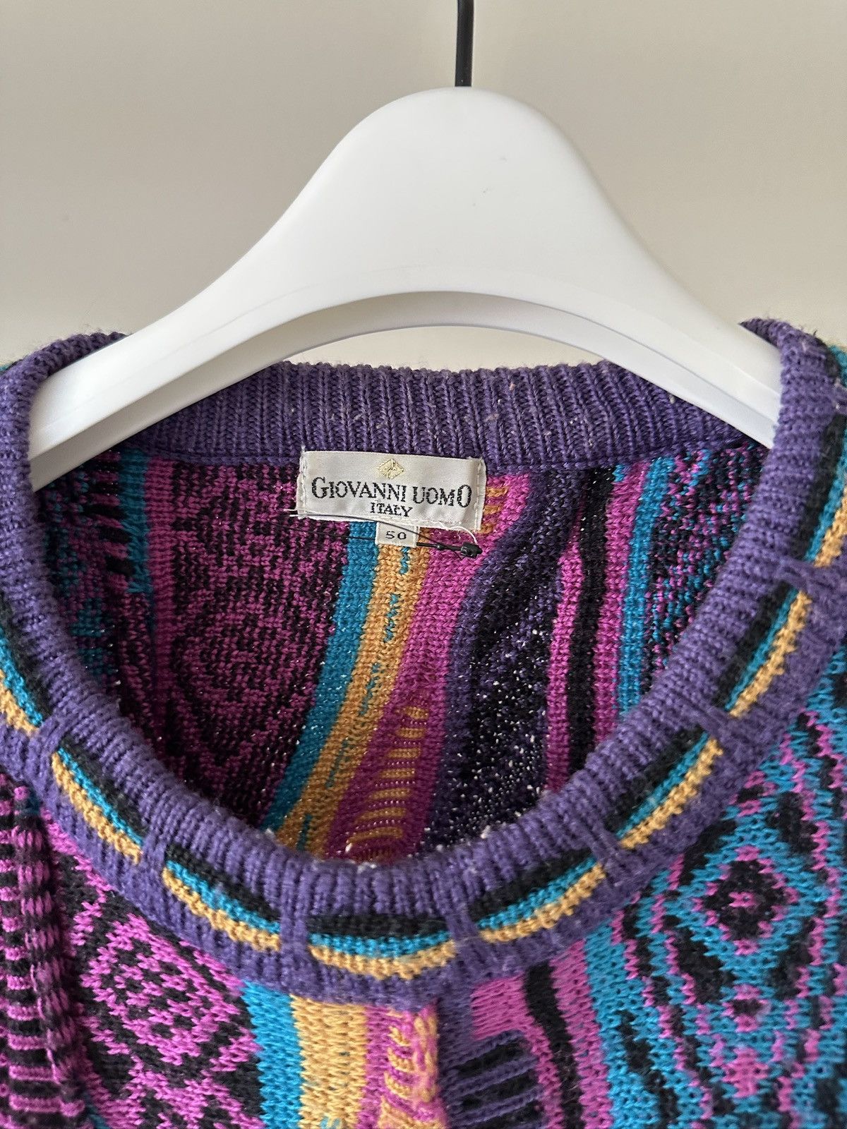 Coogi 1980s Giovanni Uomo 3D Knitted Sweater Size US M / EU 48-50 / 2 - 4 Thumbnail