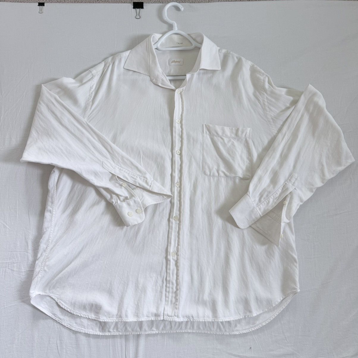 Brioni Brioni Cotton Cashmere Herringbone Dress Shirt XL Italy Size US XL / EU 56 / 4 - 6 Thumbnail