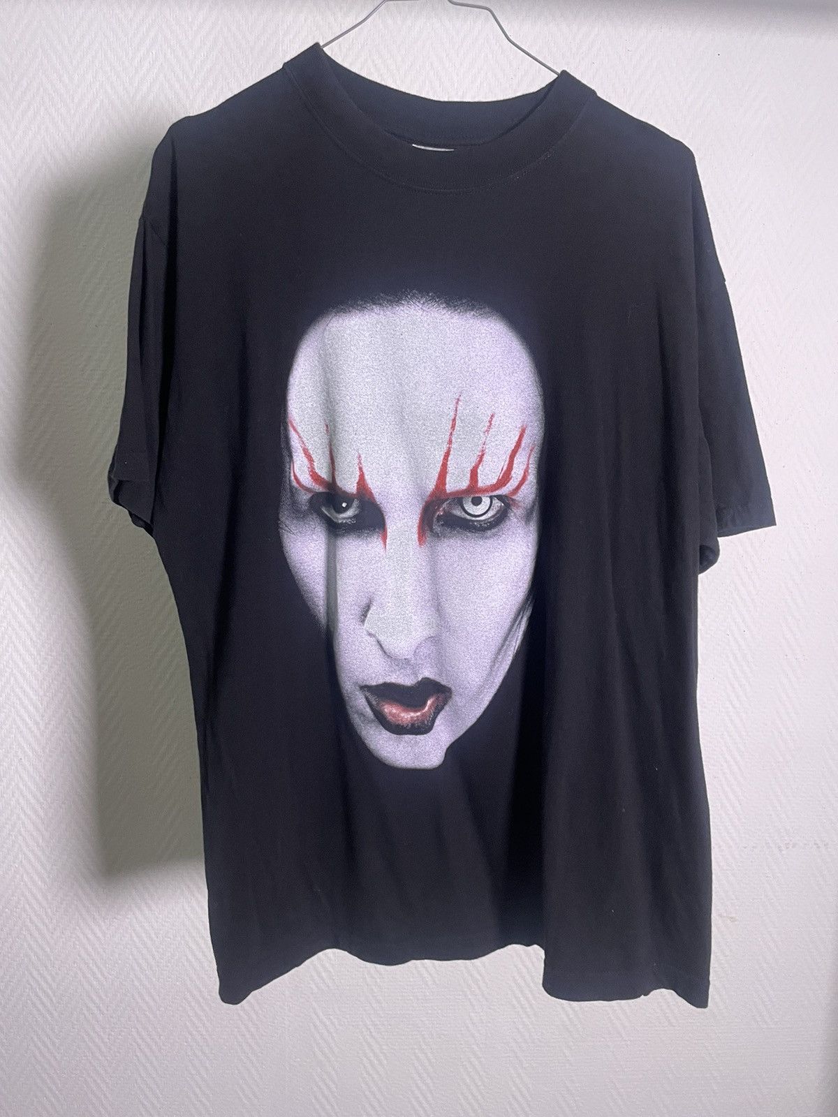 Image of Band Tees x Marilyn Manson 2000 Marilyn Manson Big Face Size XL in Black, Men's